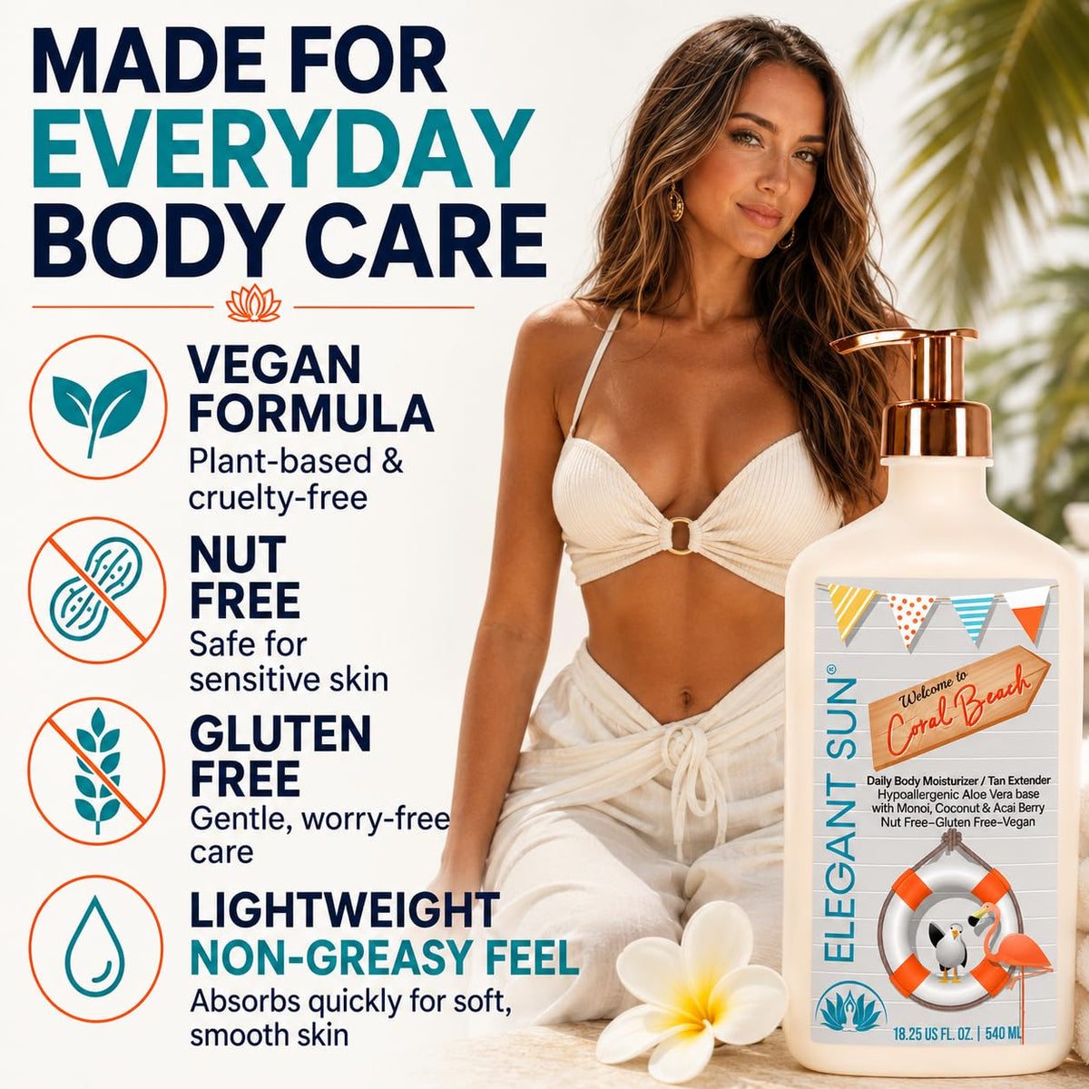 Elegant Sun Coral Beach Daily Moisturizer Tan Extender - Elegant Sun Official Imagery - 7