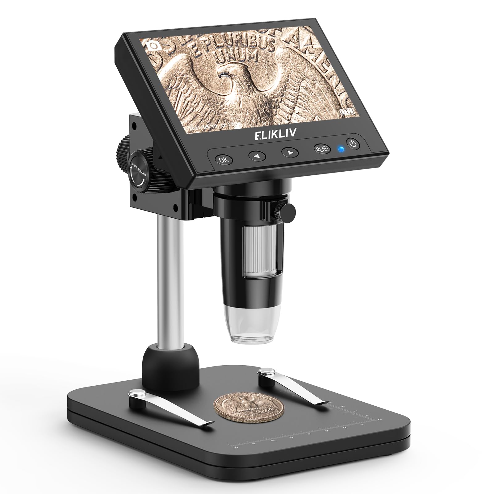 Elikliv Microscope, LCD Digital Coin Microscope 1000x, Coin Magni by Elikliv - Angle View 10