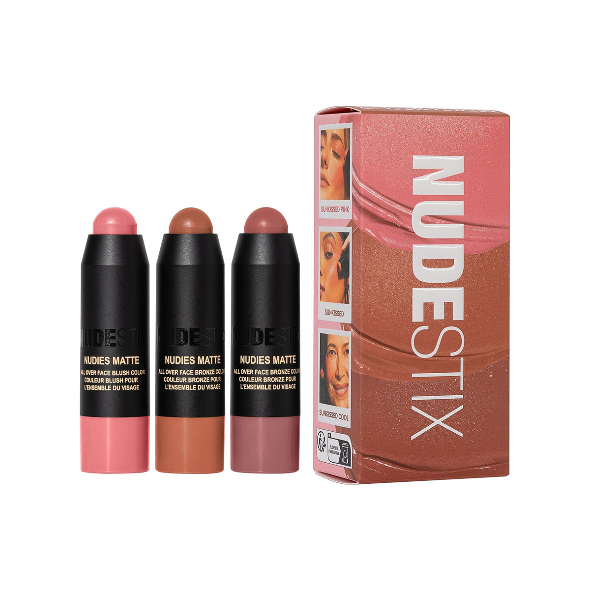 Nudestix Sunkissed Blush Bronze 3 Piece Mini Kit Matte Cream - Premium Selection Official Imagery - 2
