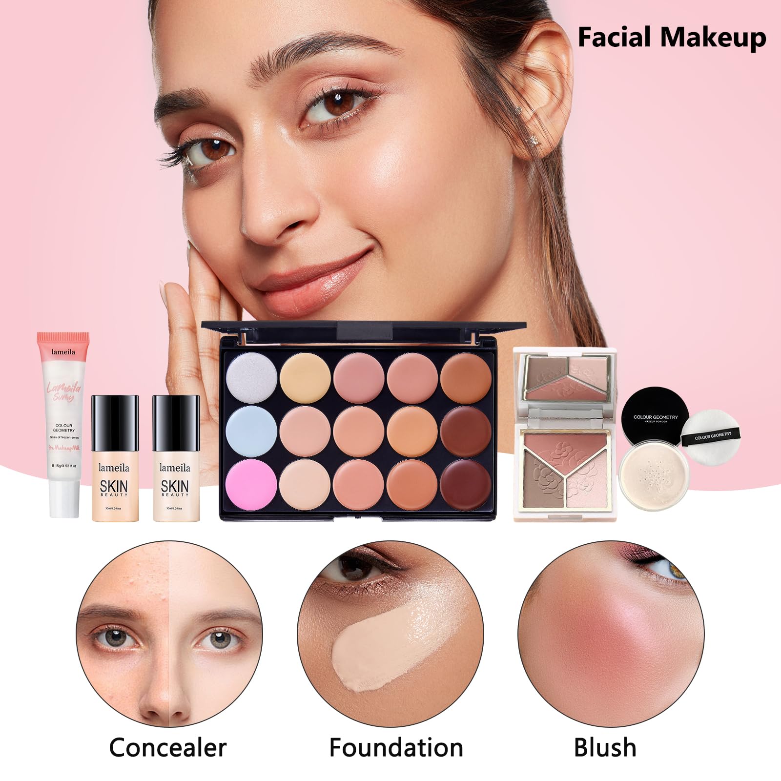 CHAFFUL all-in-one makeup kit for women with various makeup products in a full set, perfect for gifting or everyday beauty use.
