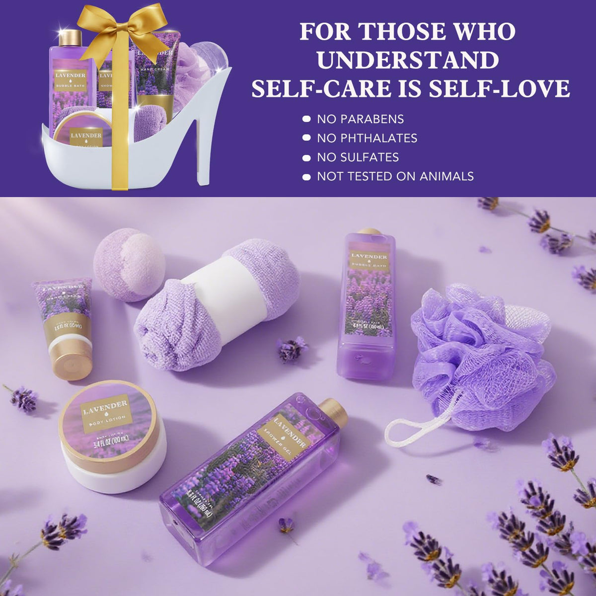 Spa Luxetique Gifts for Women 8pcs Relaxing Lavender Gift - SPA LUXETIQUE WORLD Official Imagery - 4