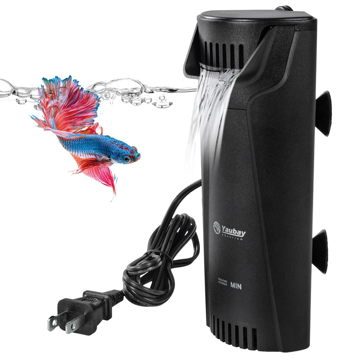 Quiet Internal Aquarium Filter 3 Stage Bio Filtration Low - Yaubay Official Imagery - 1