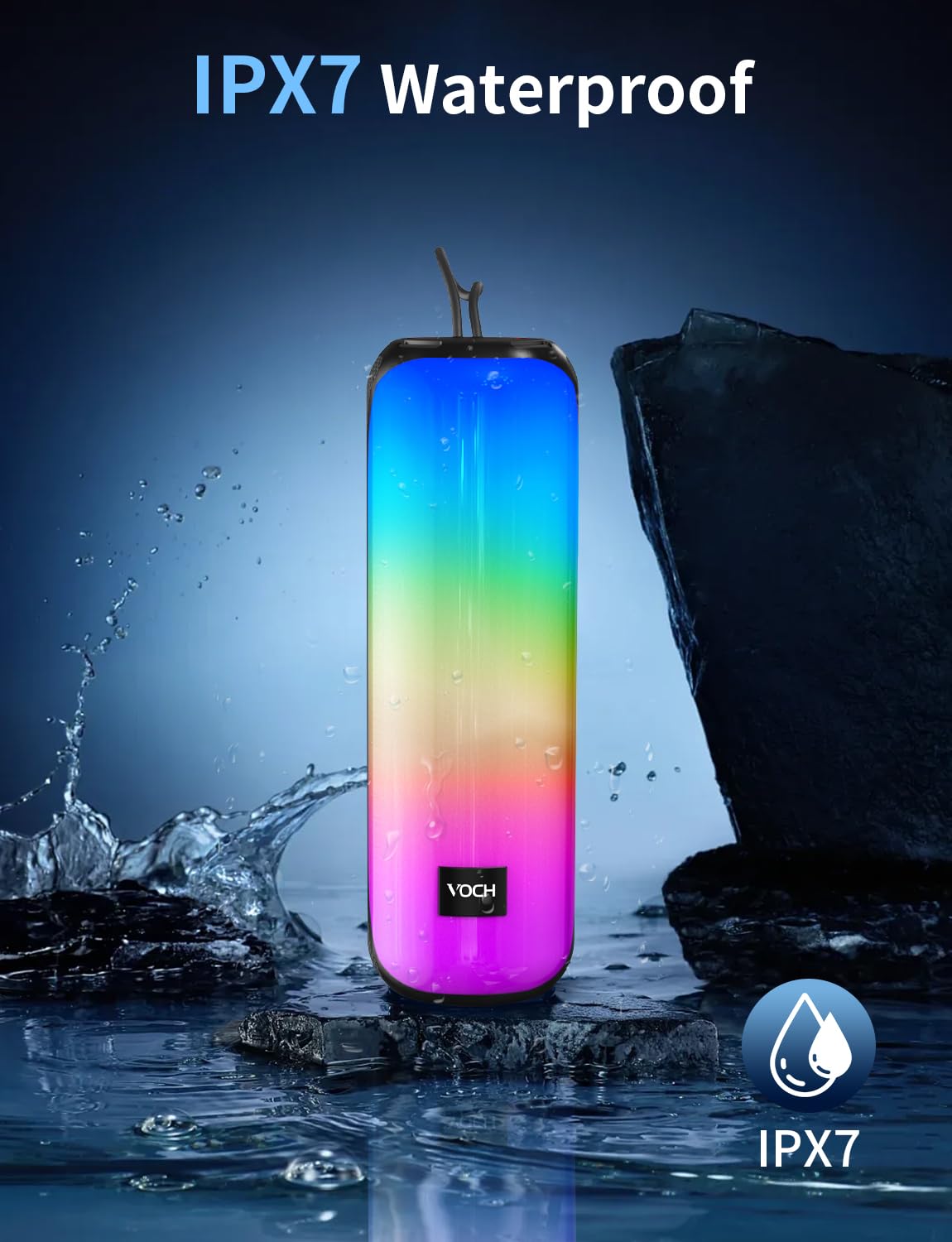 VOCH Bluetooth 5 3 Speaker with RGB Light Portable Wireless - VOCH Official Imagery - 6