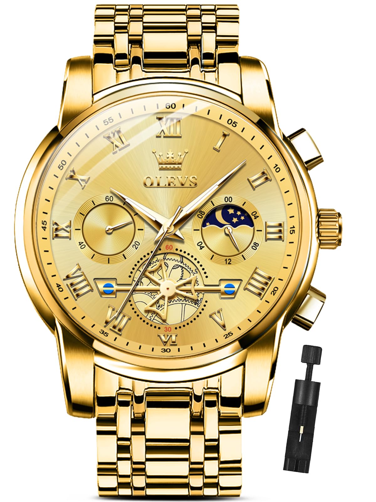 OLEVS Watch Men Luxury Dress Stainless Steel Date Analog Watch Waterpr - View 10