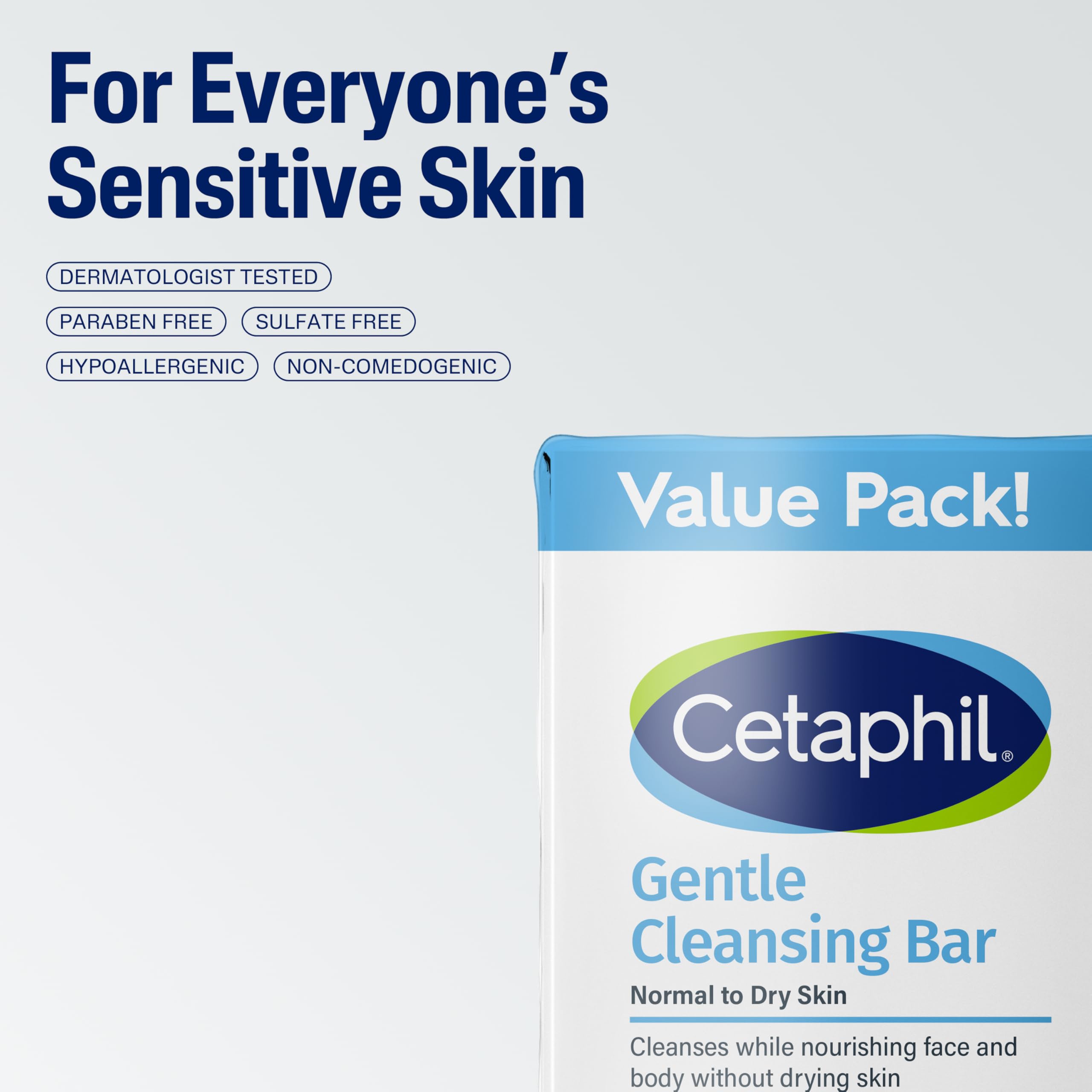 Cetaphil Gentle Cleansing Bar Soap, Sensitive & Dry Skin, 4. , 6ct - Cetaphil Official Product View 6