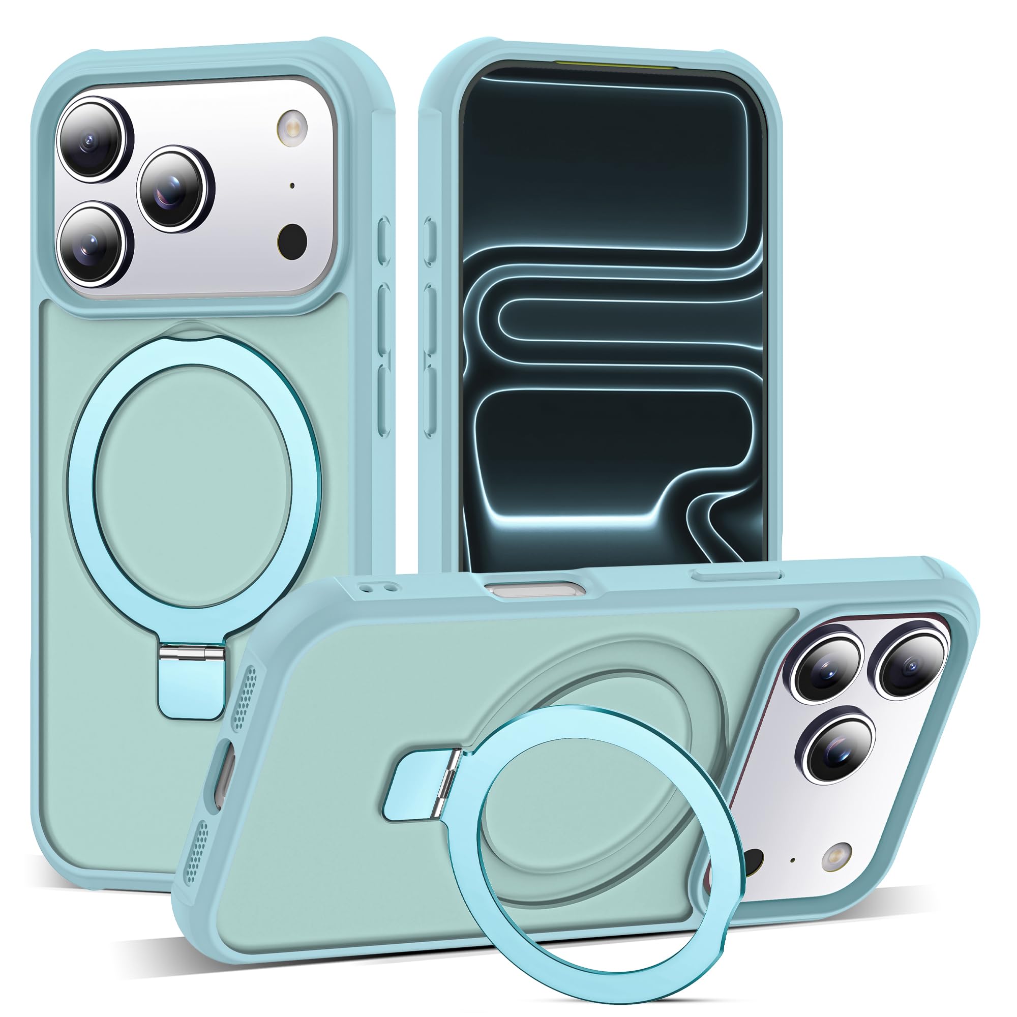 SKYLMW Compatible with iPhone 17 Pro Case with Stand Blue - SKYLMW Official Imagery - 1