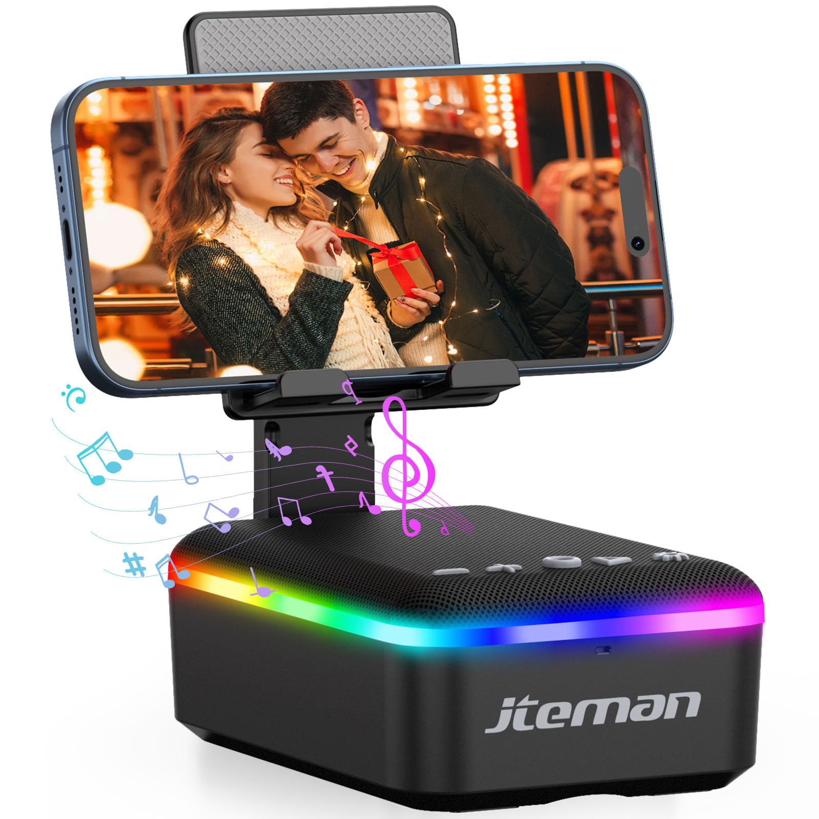 JTEMAN Gifts for Men Women,Cell Phone Stand with Bluetooth Speake by JTEMAN - Angle View 1