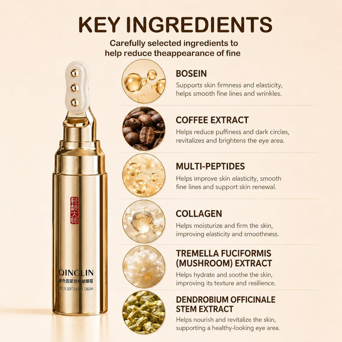 QINGLIN Anti Wrinkle Caffeine Under Eye Creams for Puffiness - QINGLIN Official Imagery - 4