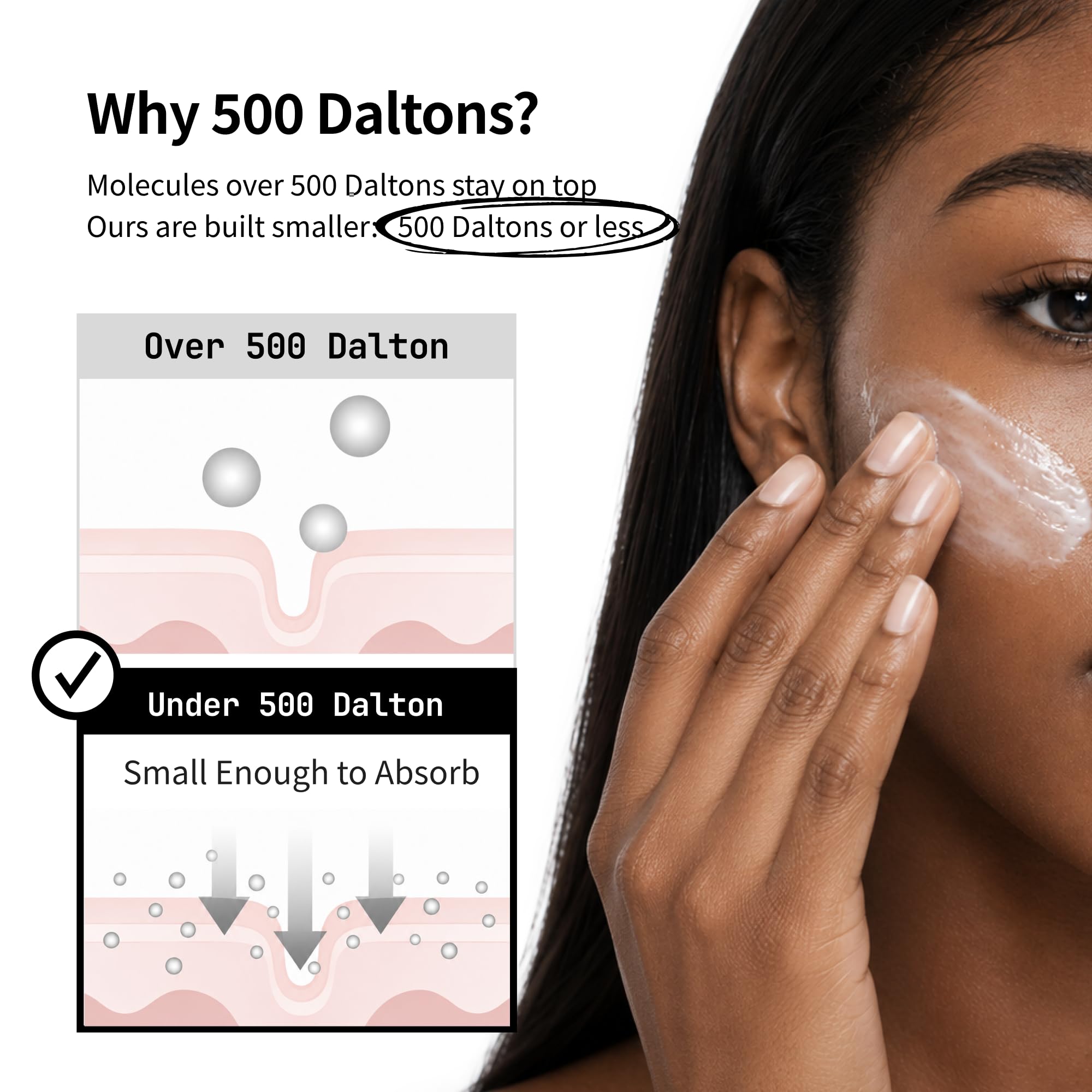 500 Dalton Protein Ampoule Serum with 32 Collagen Peptide - millimilli