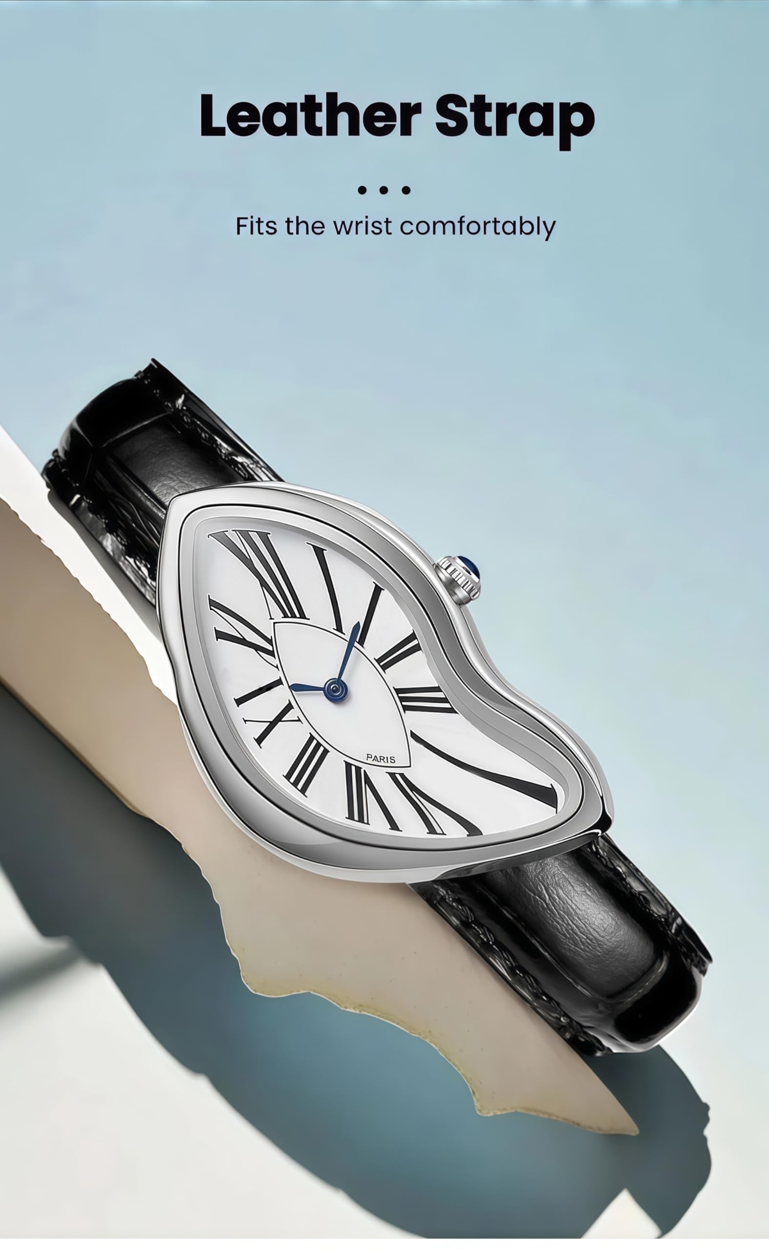 Gosasa Melting Luxury Men's Watch | Silver Roman Dial