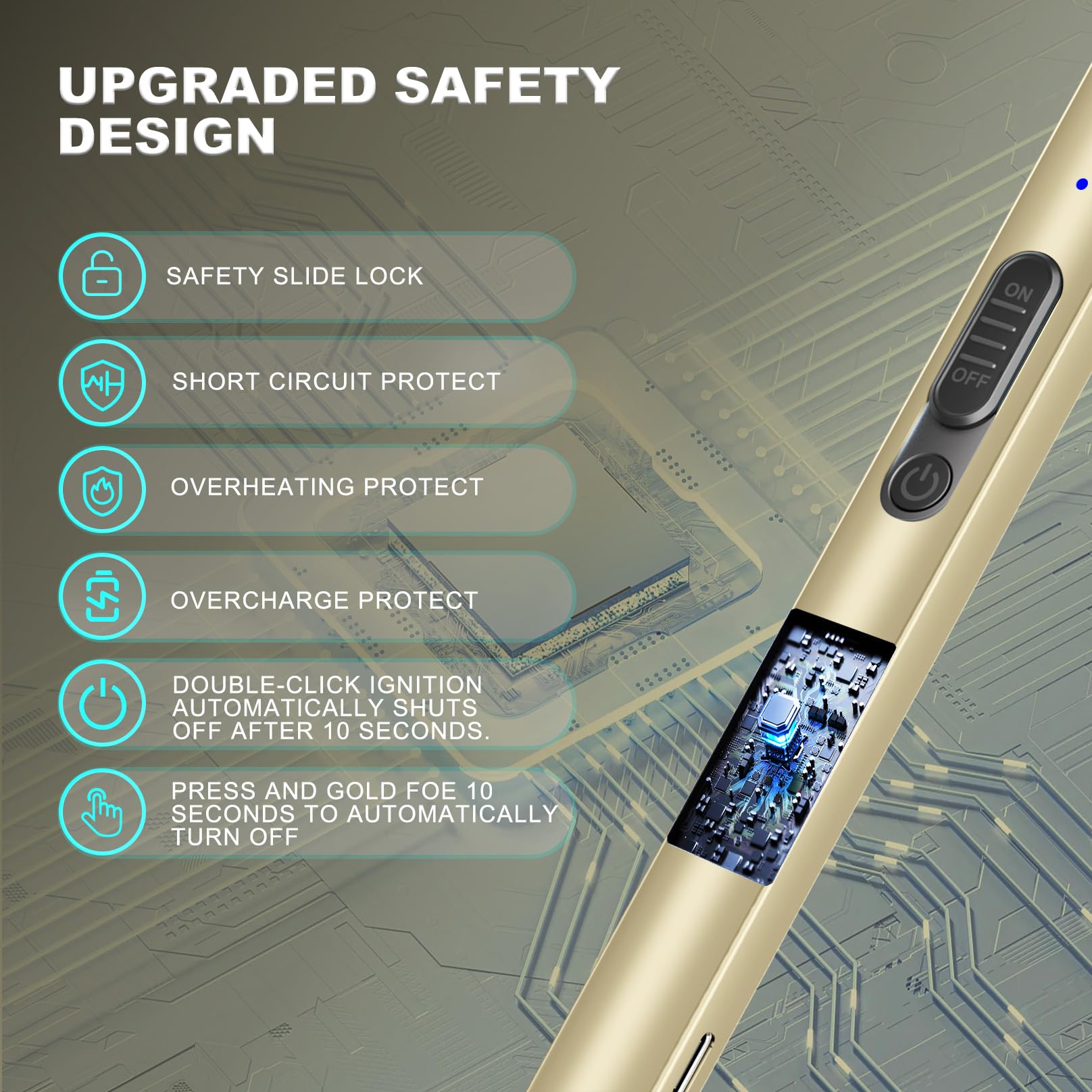 PALTECE Upgraded Electric Lighter, USB C Rechargeable Flameless Plasma Arc Light - PALTECE Official Product View 3