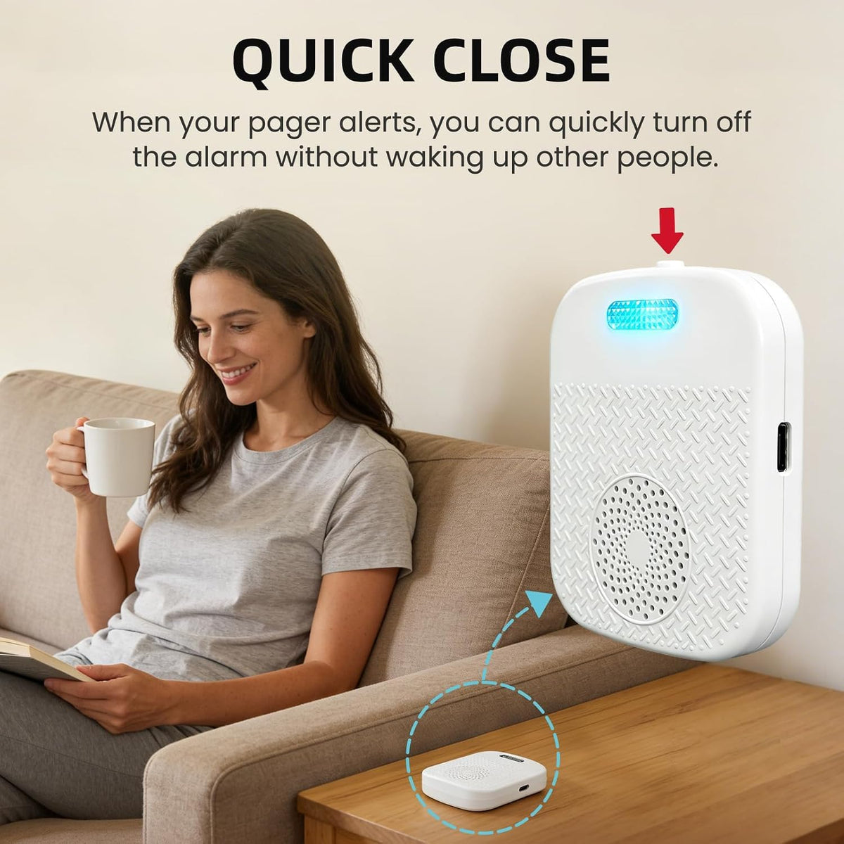 CallToU Caregiver Pager Wireless Call Button for Elderly - CallToU Official Imagery - 4