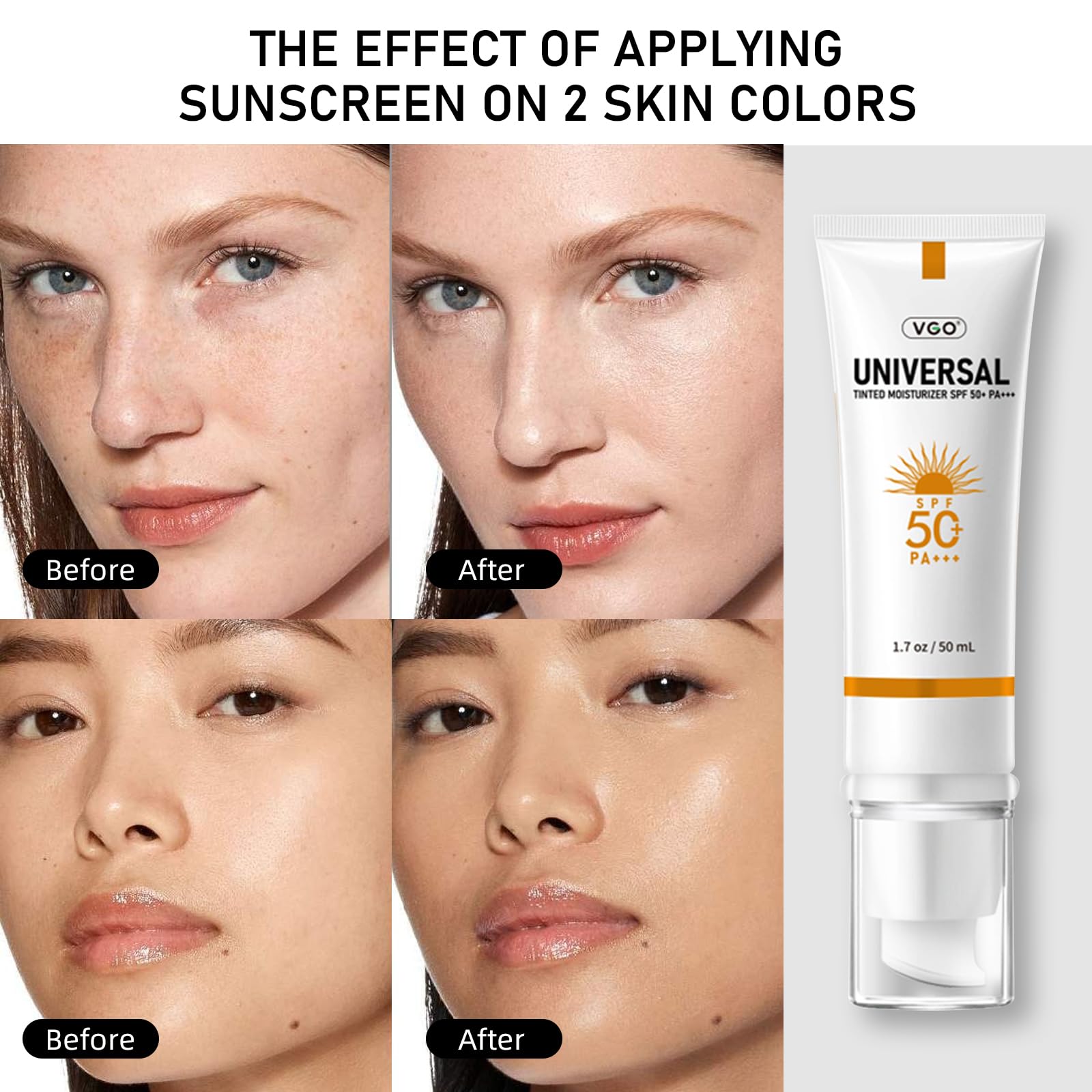 VGO Tinted Sunscreen for Face SPF 50 Hydrating Sun Essence - VGO Official Imagery - 4