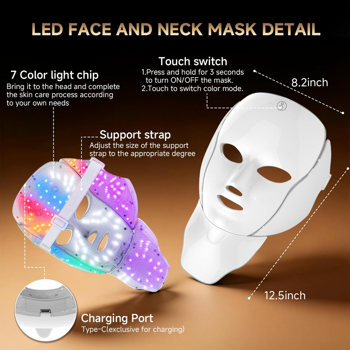 3D Cordless Red Light Therapy Mask for Face and Neck - AIHEU Official Imagery - 7