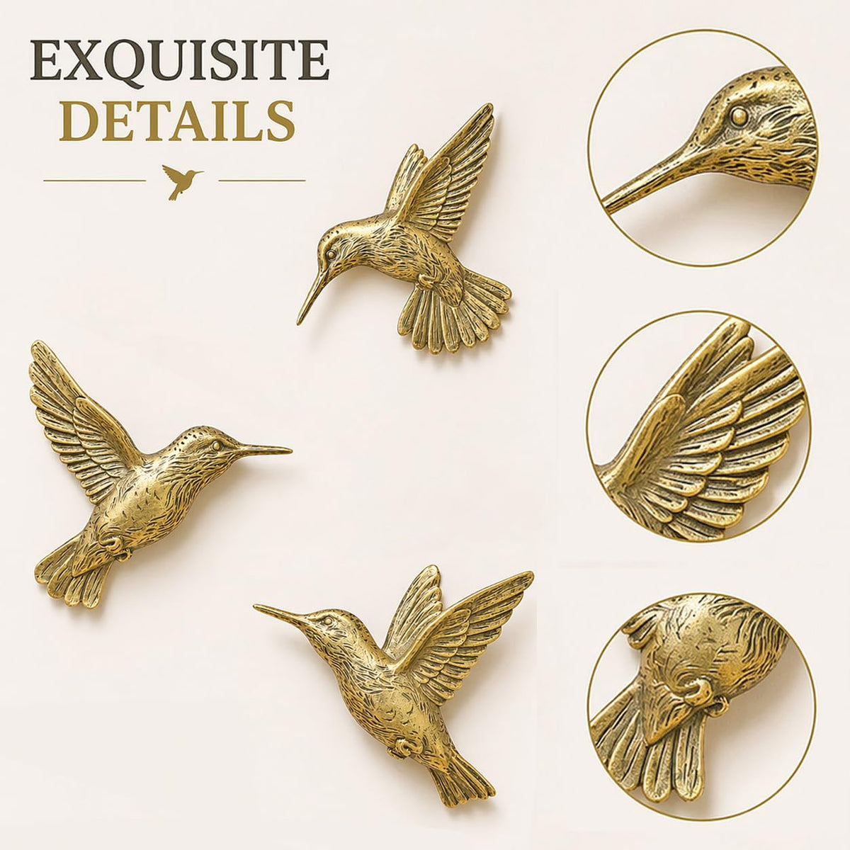 GUSFREUD 3D Hummingbird Wall Decor Set - GUSFREUD Official Imagery - 6