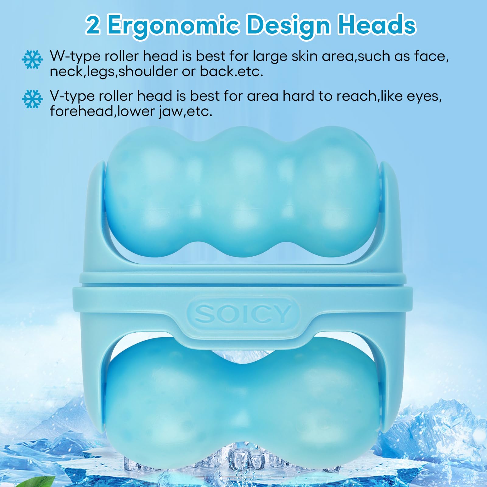 Fronnor Ice Roller facial and eye cooling massager with a handle and roller head for soothing skin therapy.