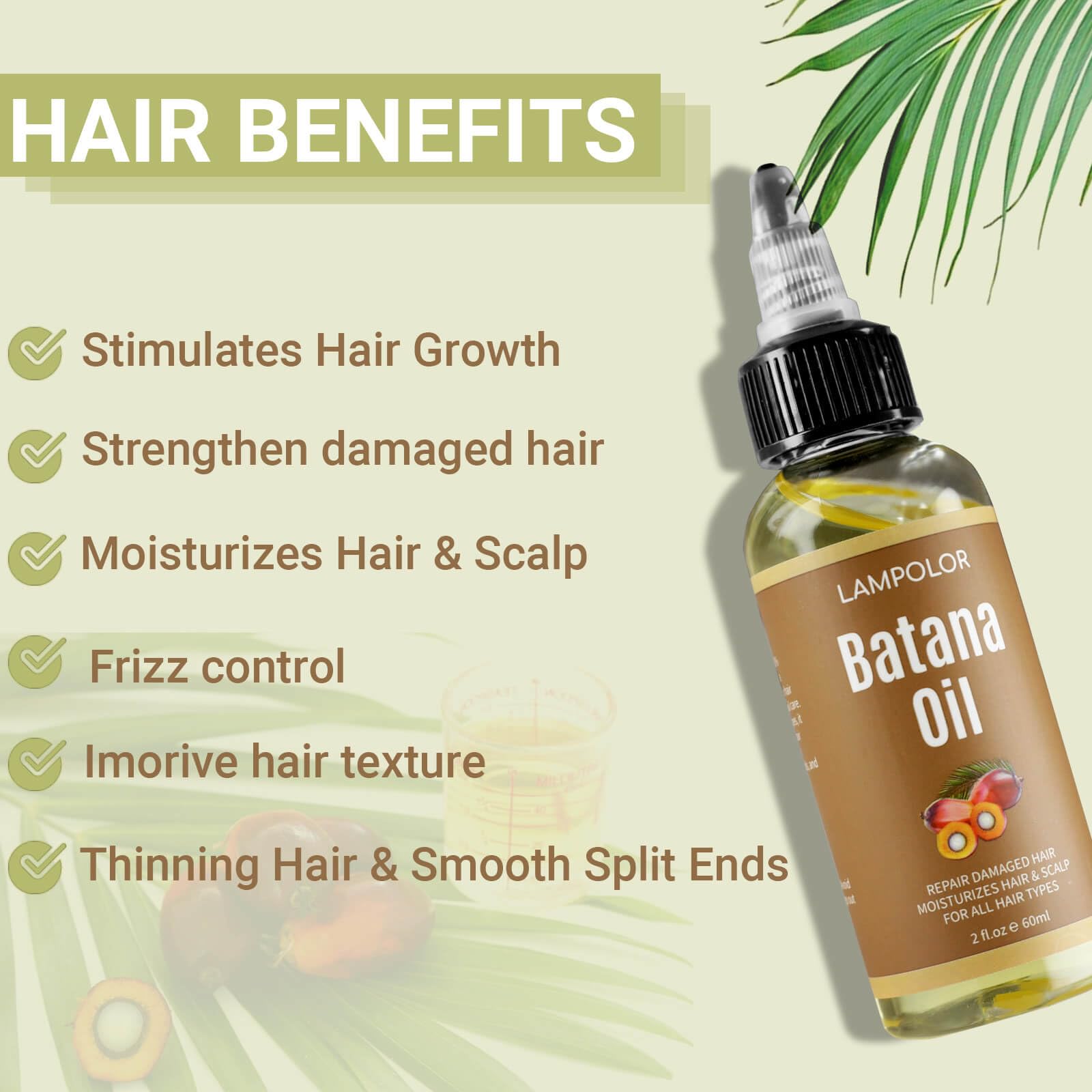 Lampolar RAW Batana Oil for Hair Growth, Dr Sebi Organic Unrefined Batana Oil - Lampolar Official Product View 3