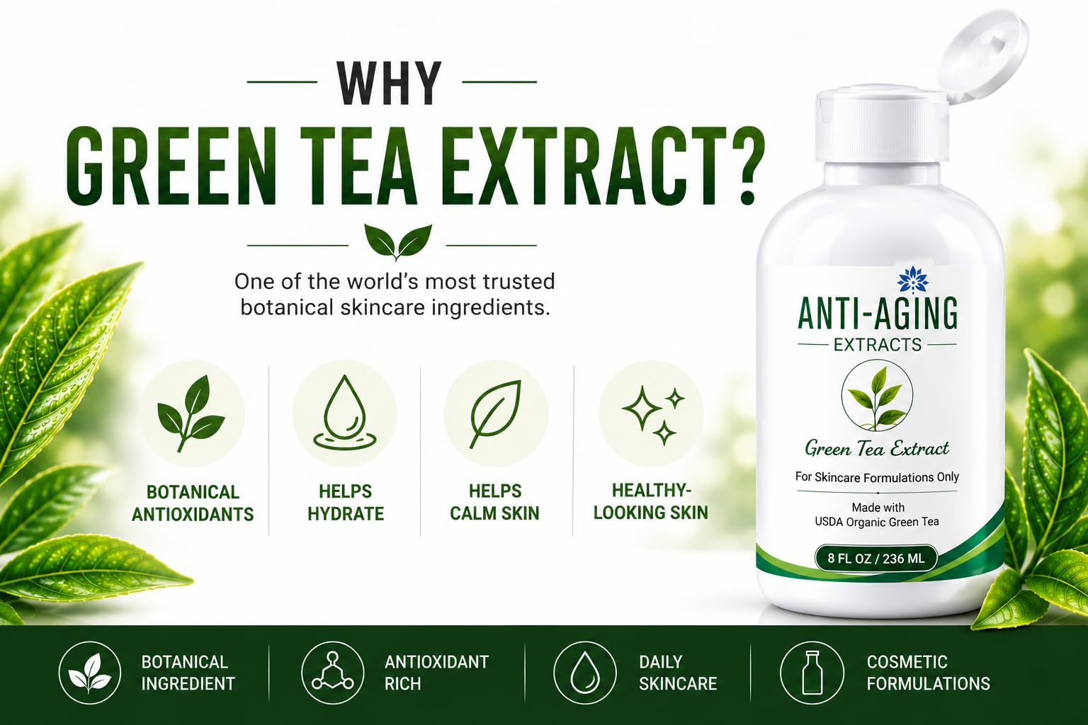 St. Croix Products Pure Green Tea Extract for Skin and Hair – Cold - Processed - St. Croix Products Official Product View 3