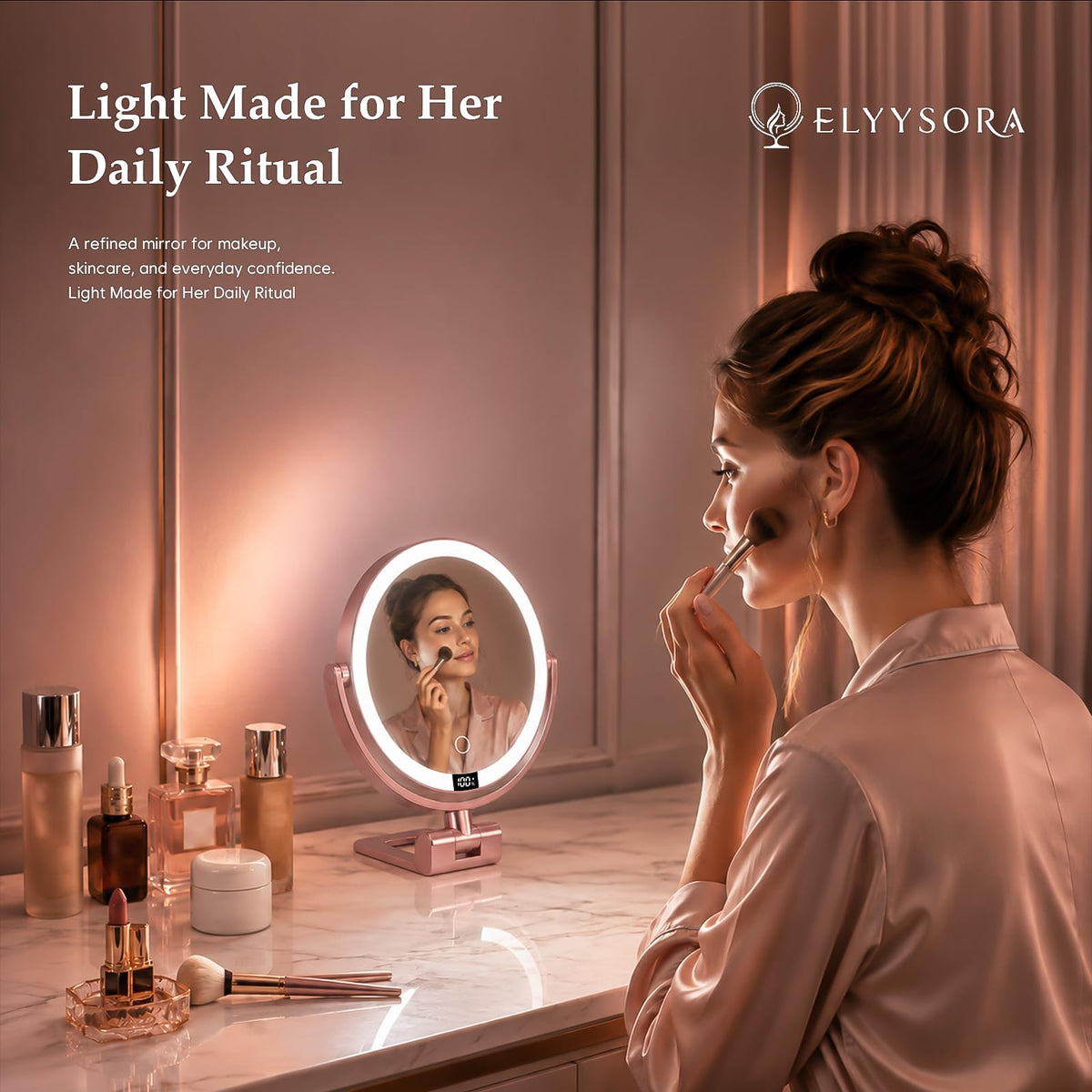 1X 30X Makeup Mirror with Lights Magnifying Mirror - ELYYSORA Official Imagery - 4