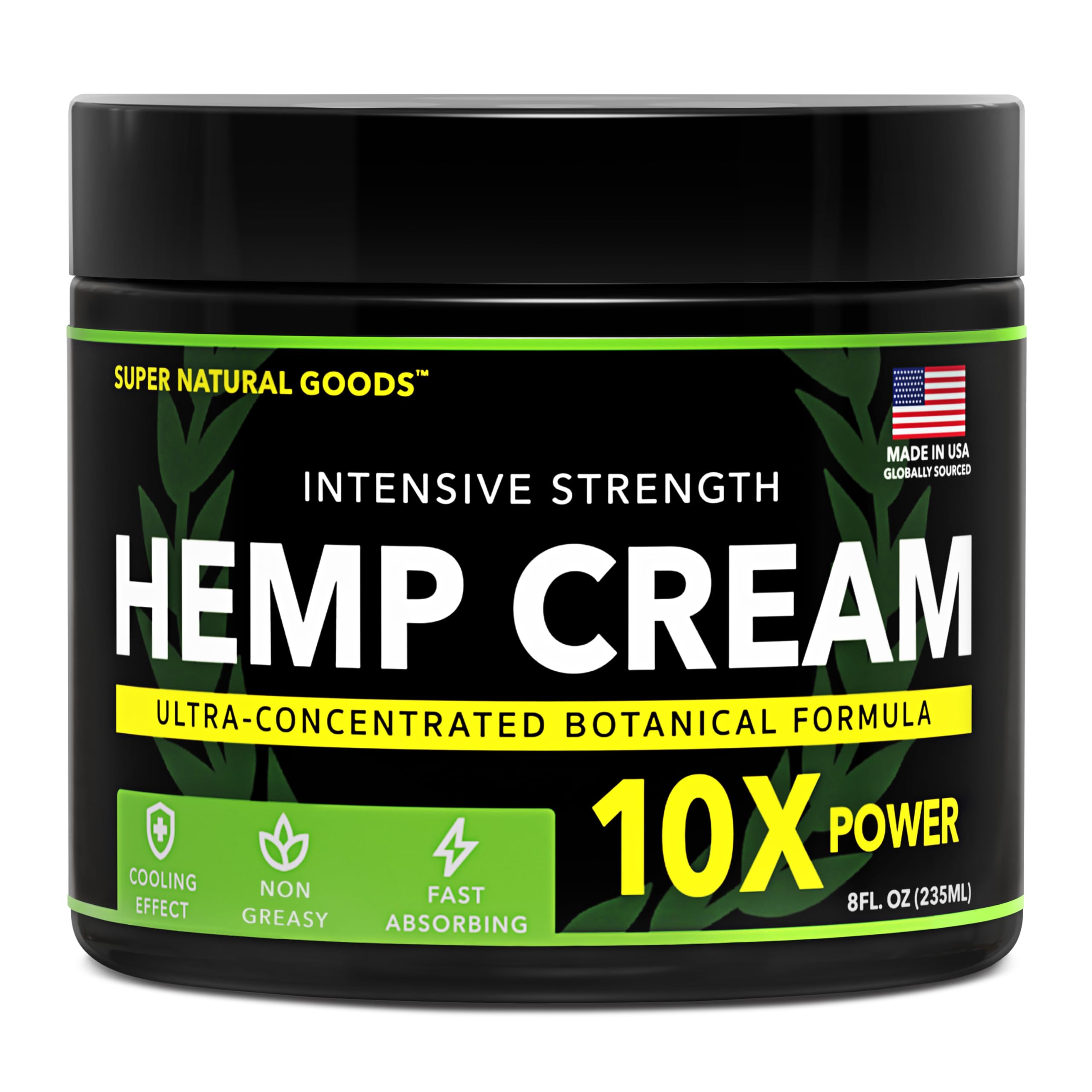 Hemp Cream Maximum Strength Arnica MSM Menthol Aloe for Localized Use 8 oz