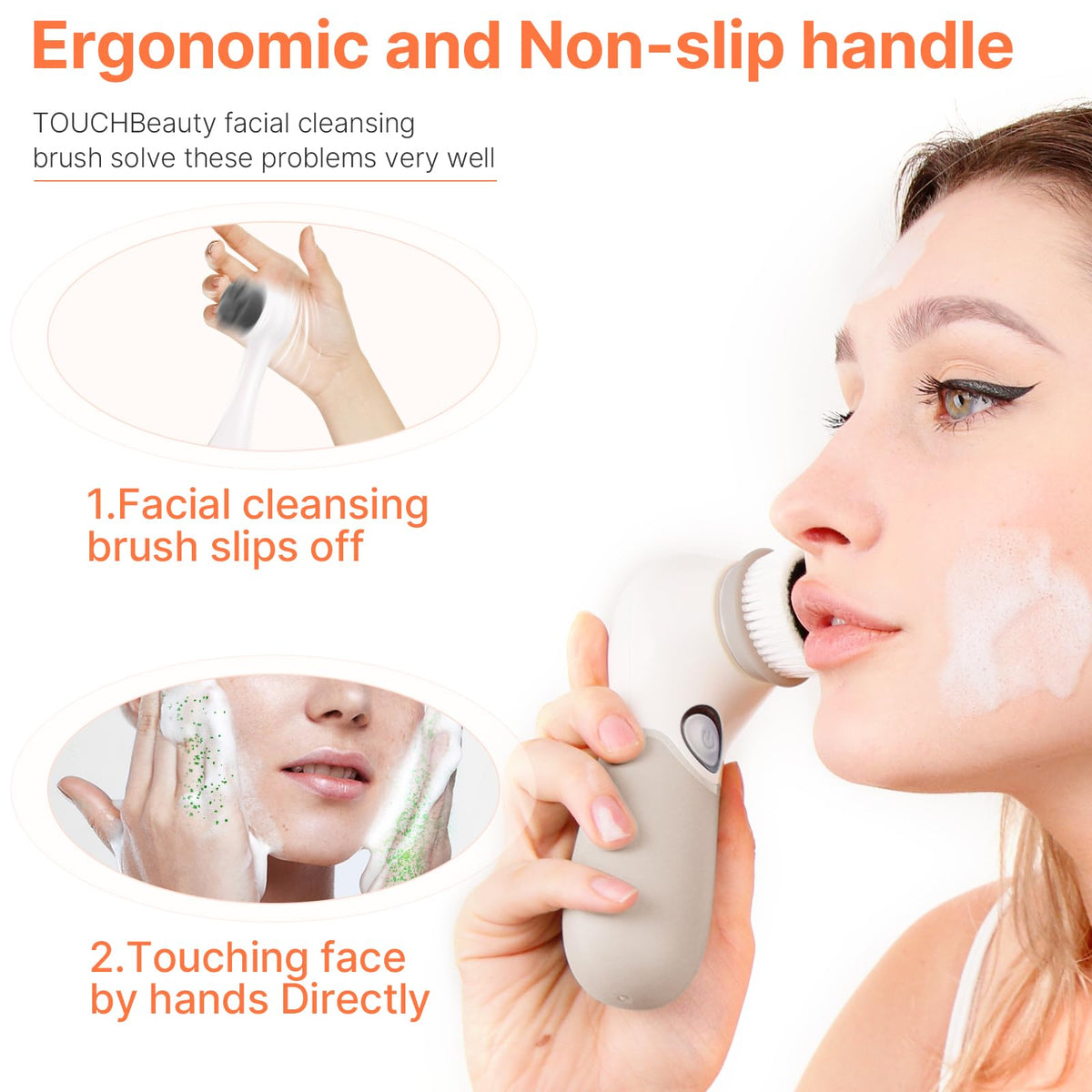 Face Scrubber with 3 Brush Heads 2 Speeds - TOUCHBeauty Official Imagery - 4