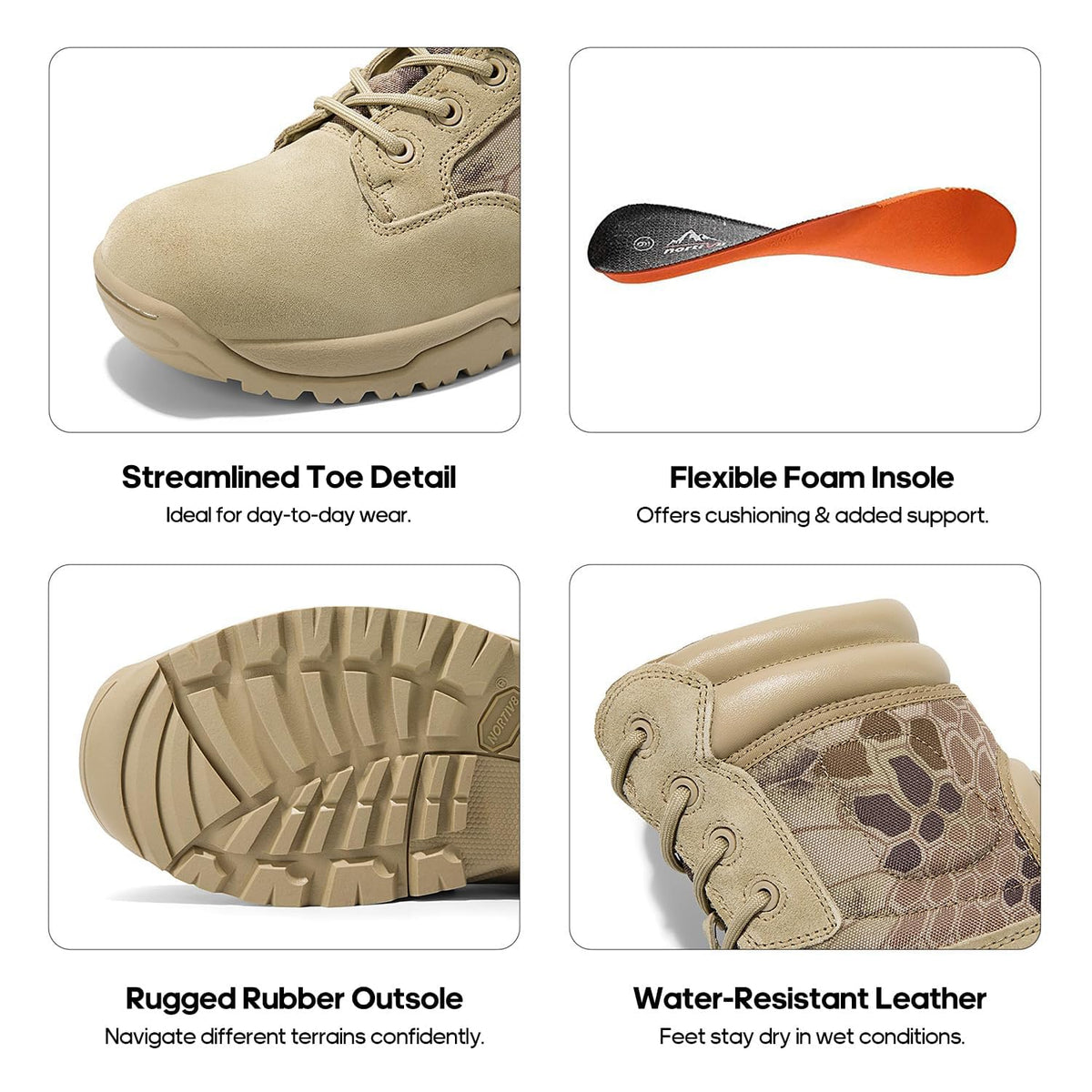NORTIV 8 Men s Military Tactical Work Boots Hiking Side Zip - NORTIV 8 Official Imagery - 6