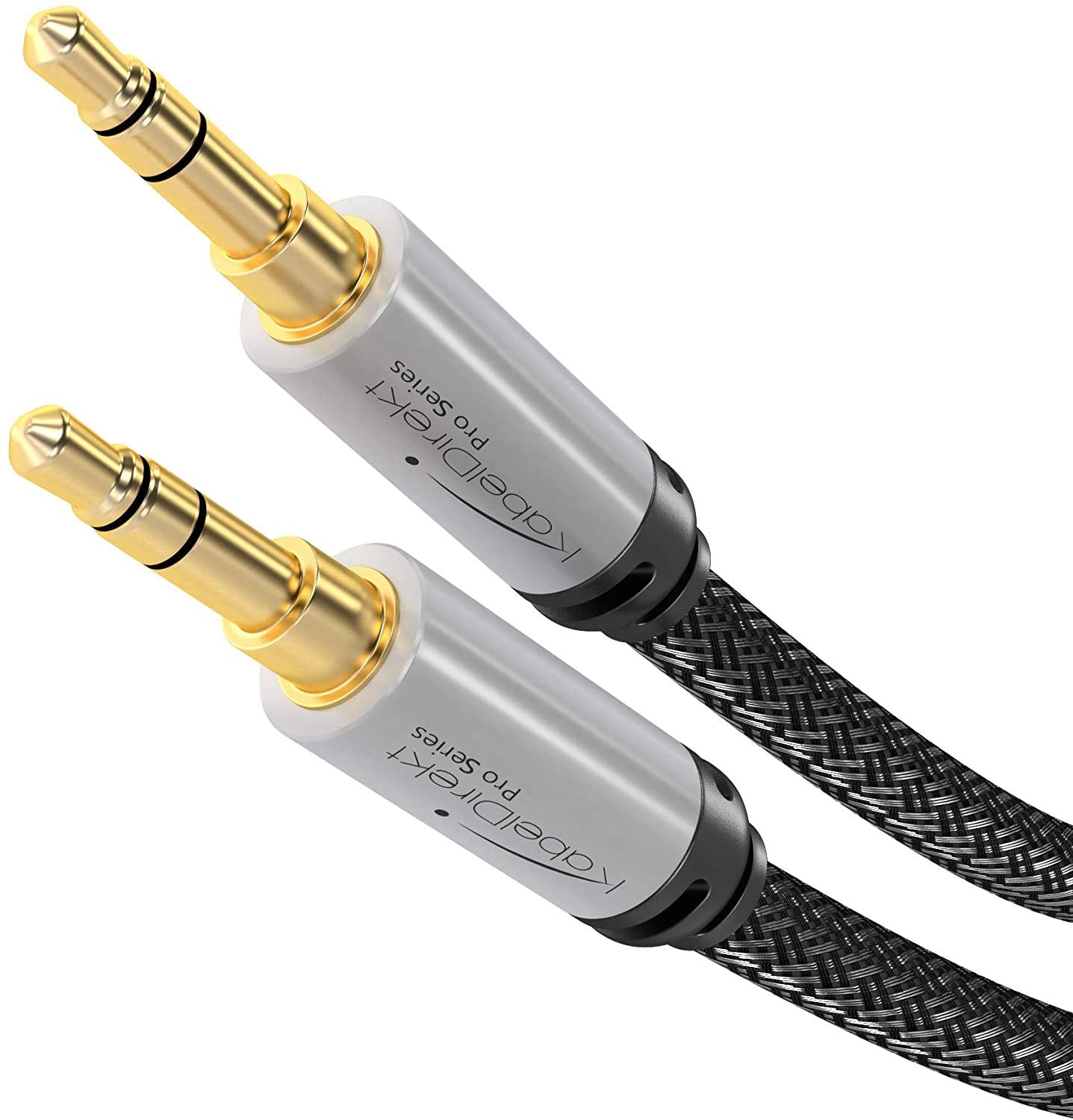 KabelDirekt – Aux Audio Jack Cable 3.5mm – 25ft – Metal by KabelDirekt - Angle View 8