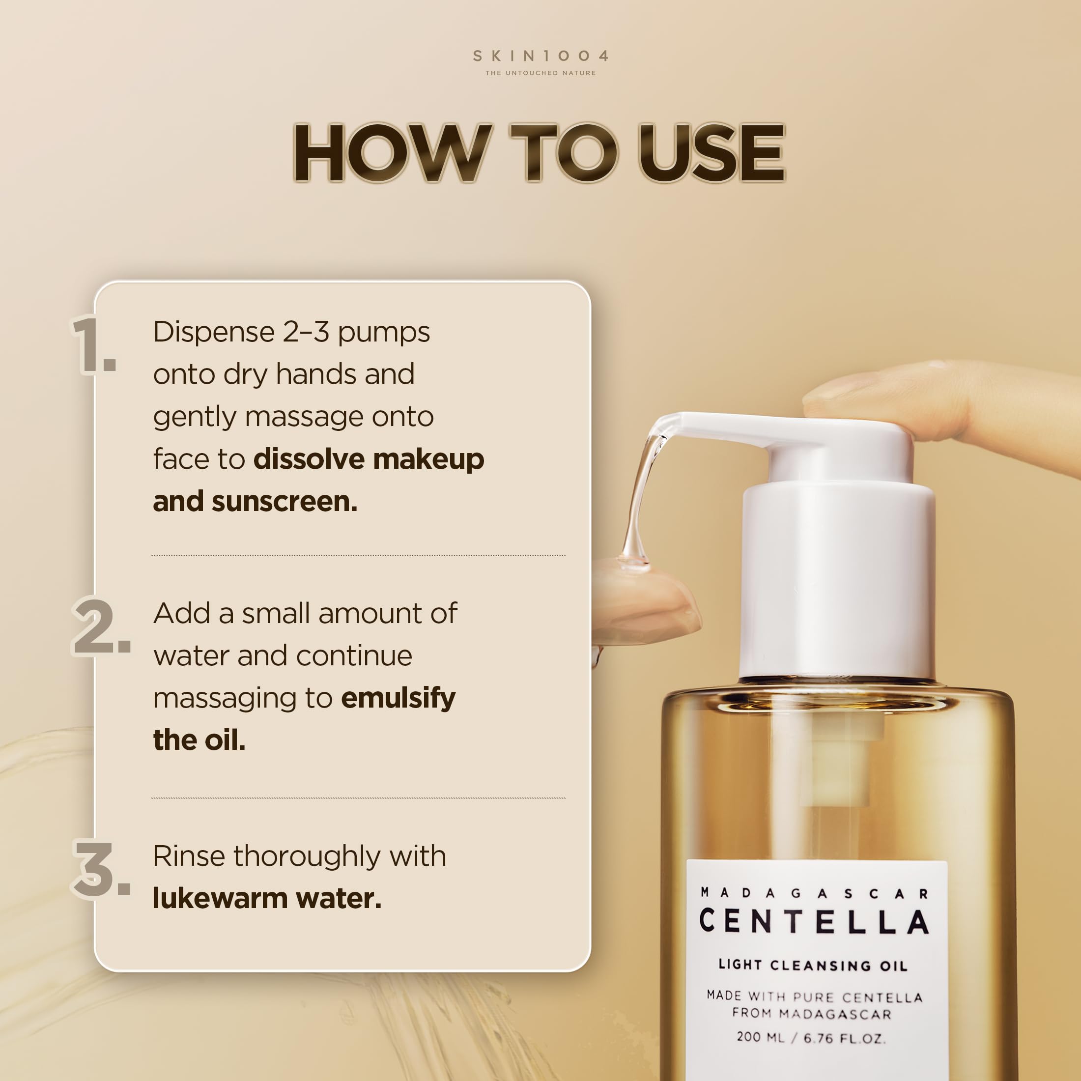 SKIN1004 Madagascar Centella Light Cleansing Oil 6.76 fl.oz, - Gentle Oil - SKIN1004 Official Product View 8
