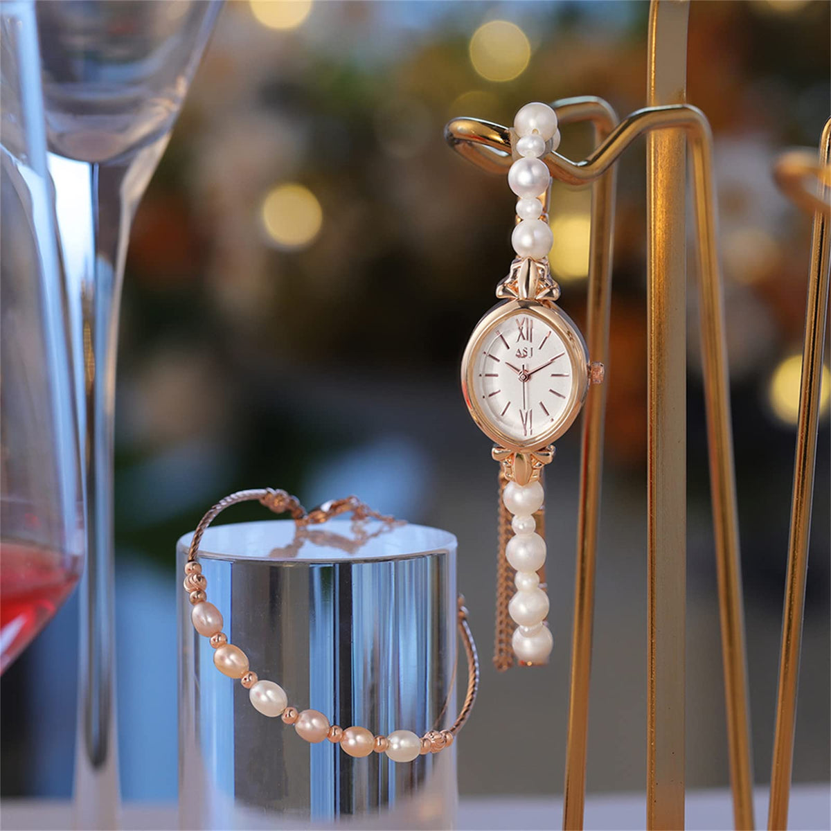 Avaner Women s Bracelet and Watch Set 2 Pcs Pearls Watch and - Avaner Official Imagery - 6