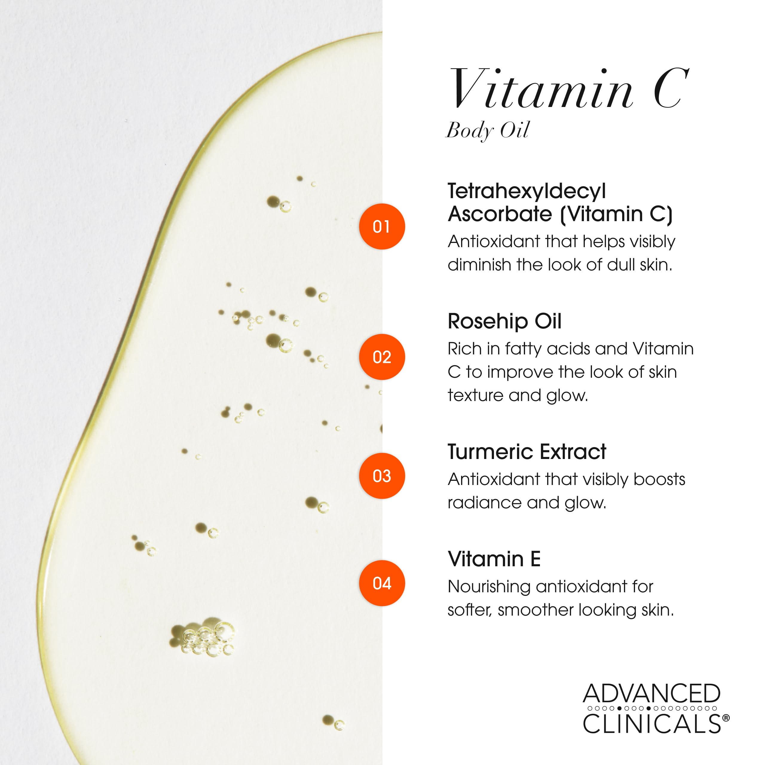 Advanced Clinicals Vitamin C Brightening Body Oil For Women - Advanced Clinicals Official Imagery - 4