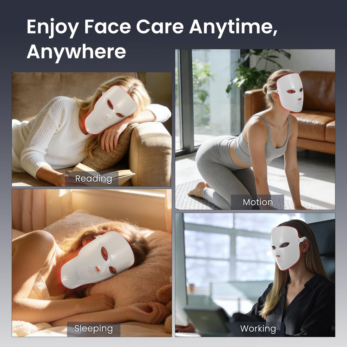 Red Light Mask for Face and Neck 7 1 Colors Red Light Face - Facego Official Imagery - 6