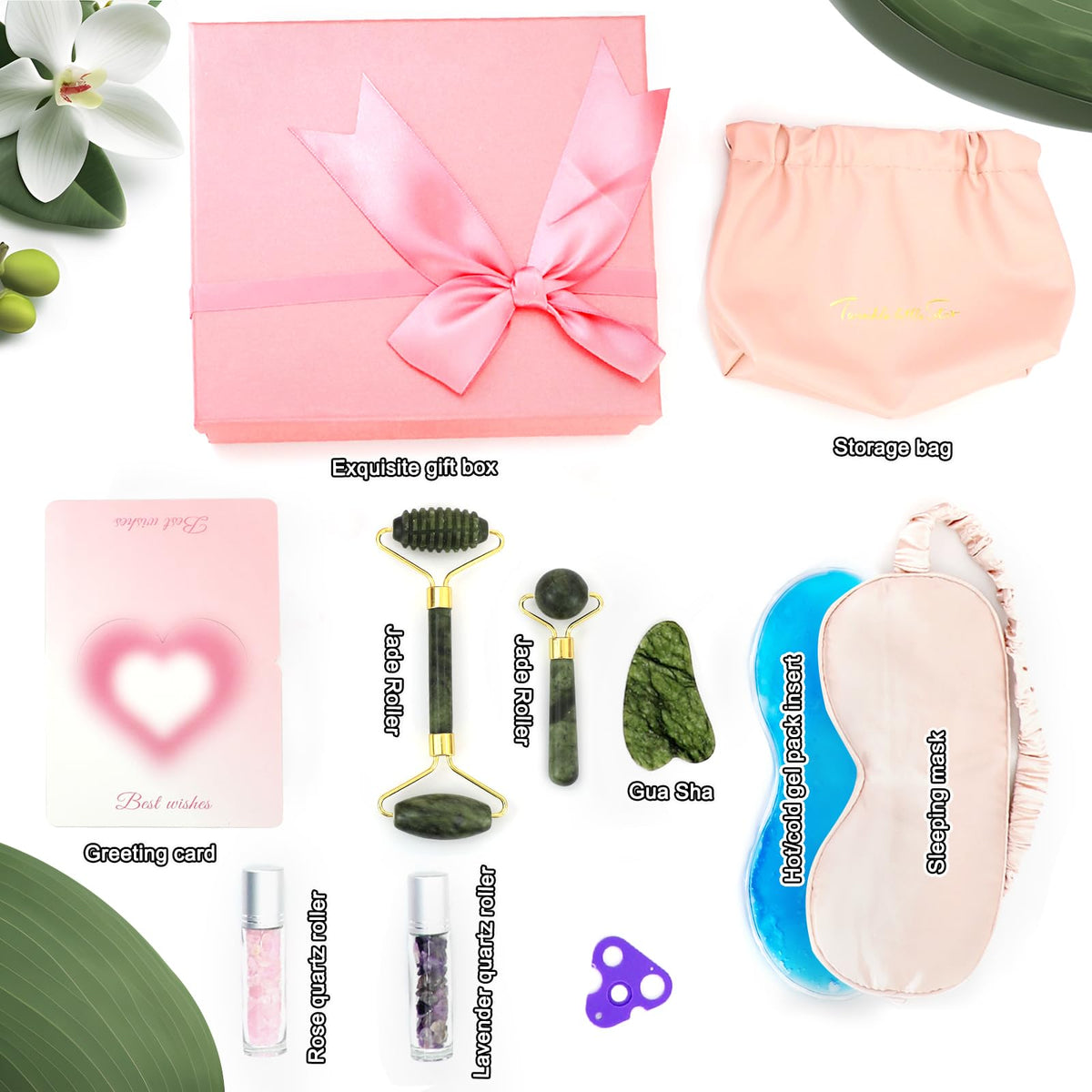 Skincare Gifts for Teen Girls Jade Roller Gua Sha Facial Spa - MUOUAKATE Official Imagery - 3