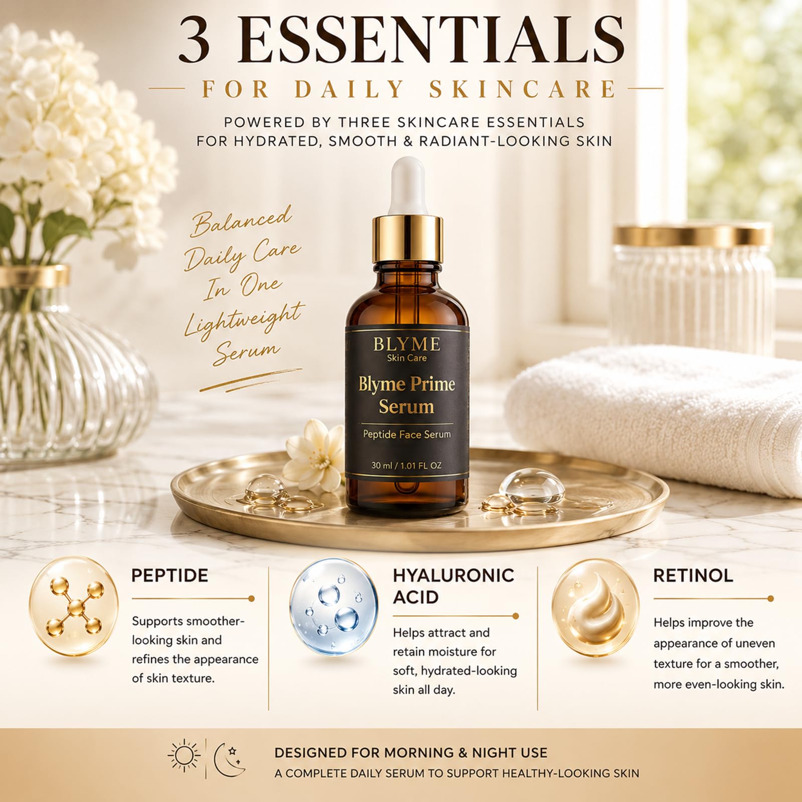 BLYME Prime Elixir Peptide Face Serum with Hyaluronic Acid - Luooin Official Imagery - 4