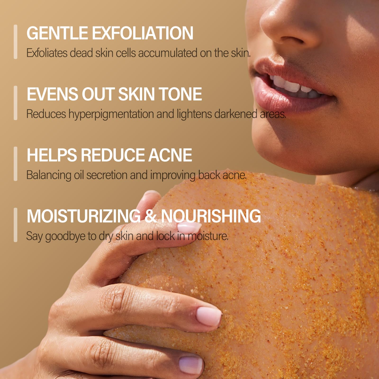 MOSRROU Turmeric Body Scrub Vitamin C Exfoliating Body Scrub With Collagen And - MOSRROU Official Product View 3