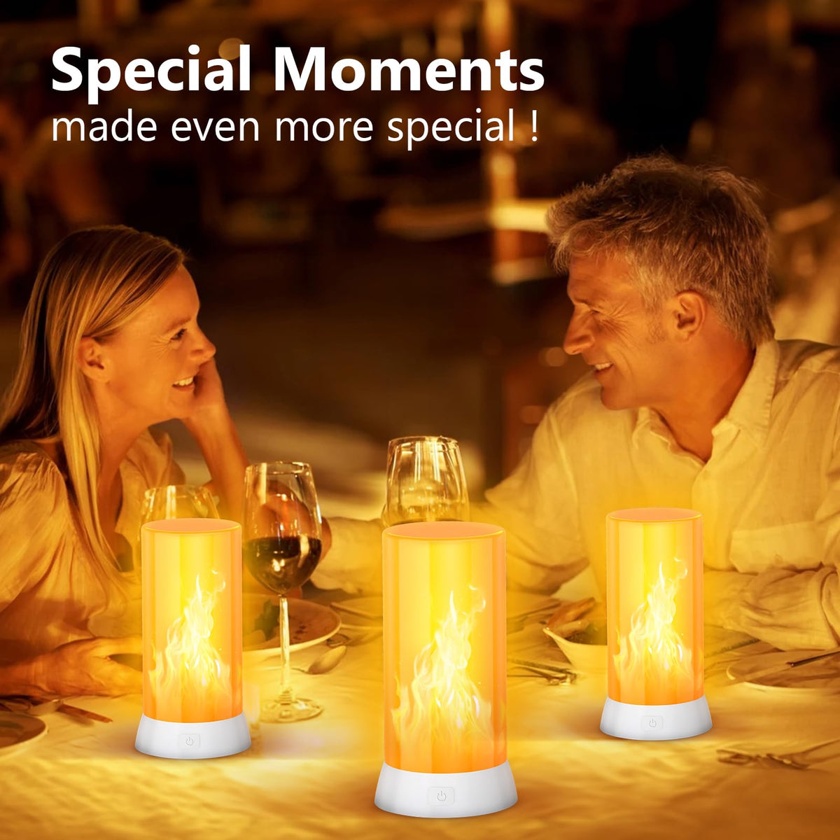 2PCS LED Flame Light USB Rechargeable Flame Lamp with Remote - DI MORE Official Imagery - 5
