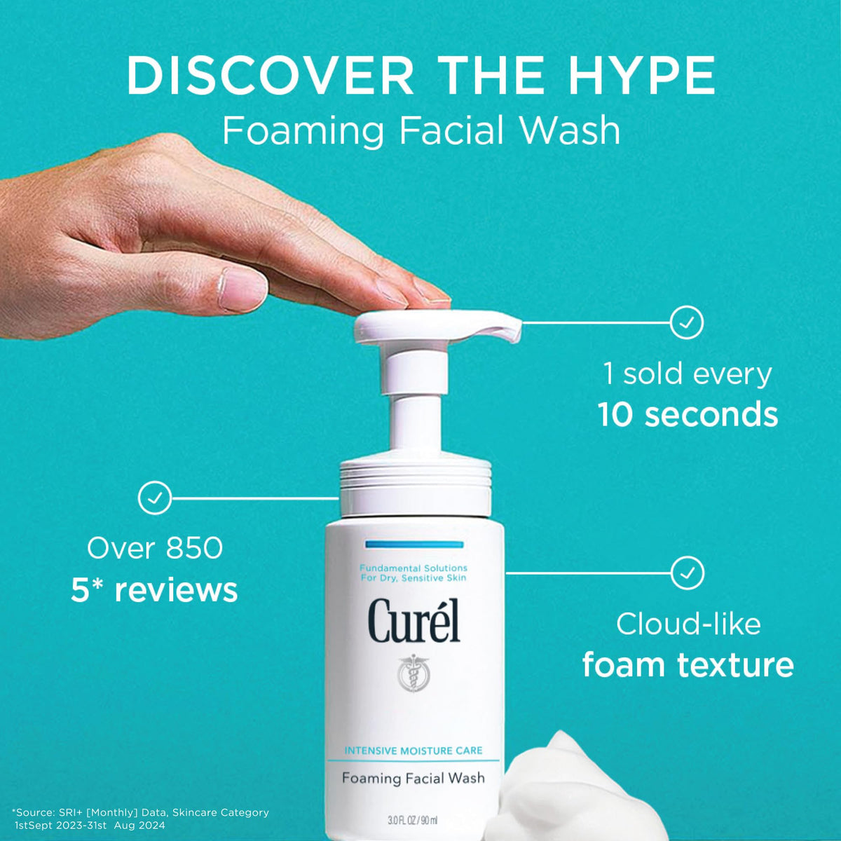 Curel Japanese Skin Care Foaming Daily Face Wash for - Curel Official Imagery - 3