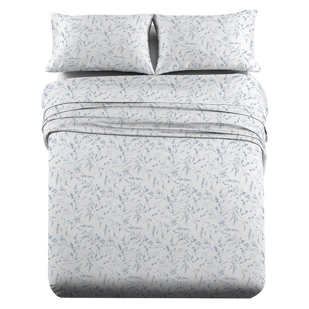Royal Hotel Cotton Flannel Full Sheet Set, Floral Vine, 4-Piece - Product Imagery