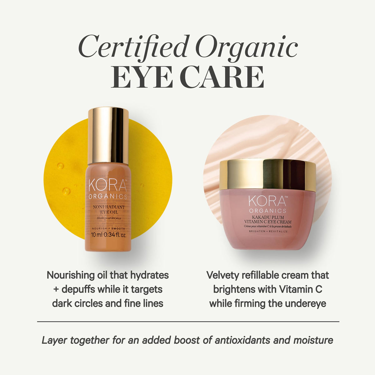 KORA Organics Noni Radiant Eye Oil with Rose Quartz Roller - KORA Organics Official Imagery - 4
