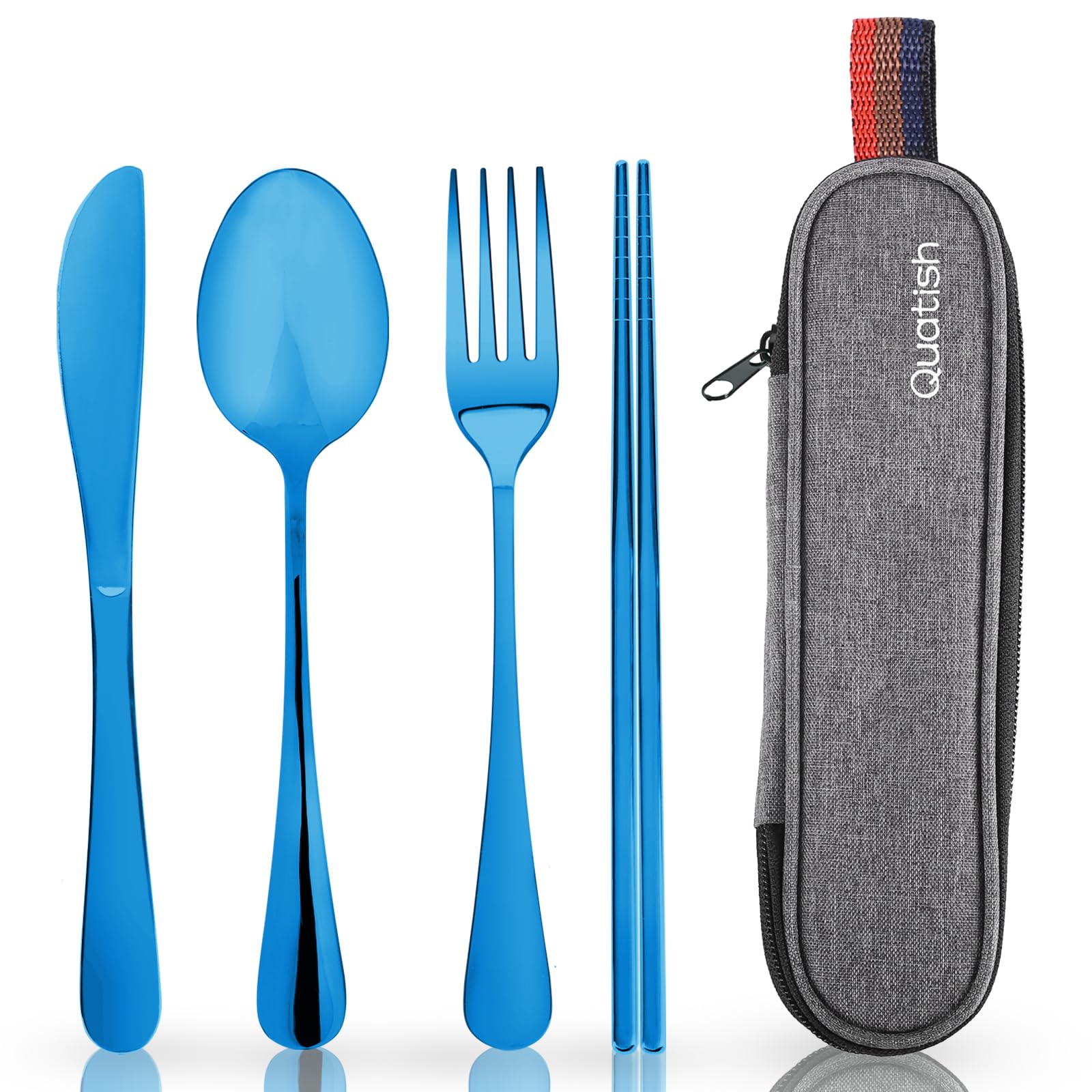 Travel Utensils with Case, Quatish Portable Silverware Set for Wo by Quatish - Angle View 10