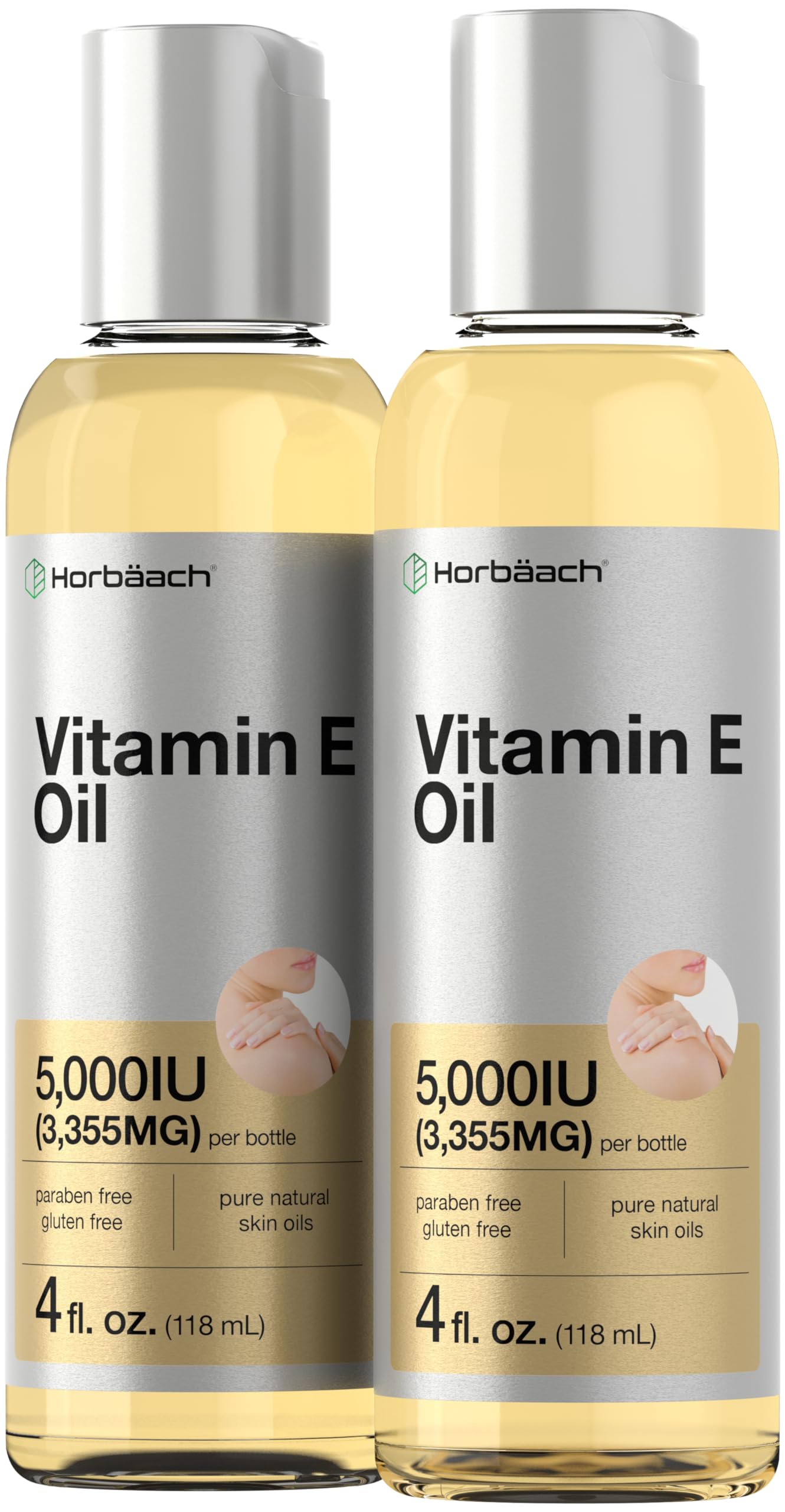 Horbäach Vitamin E Oil | 5000 IU | 8 oz (2 x 4oz) Value Pack - Product Imagery