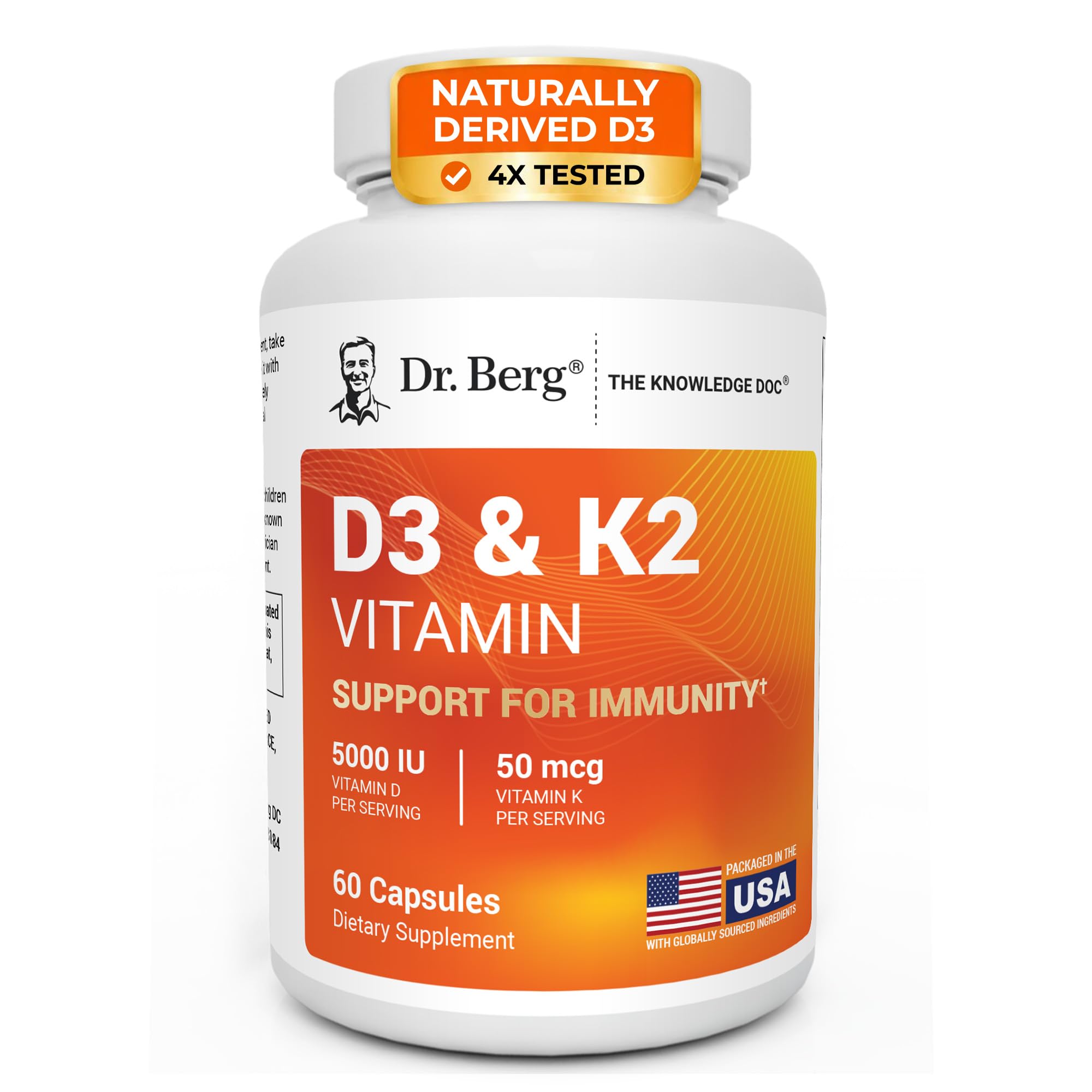 Dr. Berg Nutritionals Dr. Berg 7-in-1 Vitamin D3 K2 5000 IU | Naturally Derived - Dr. Berg Nutritionals Official Product View 1