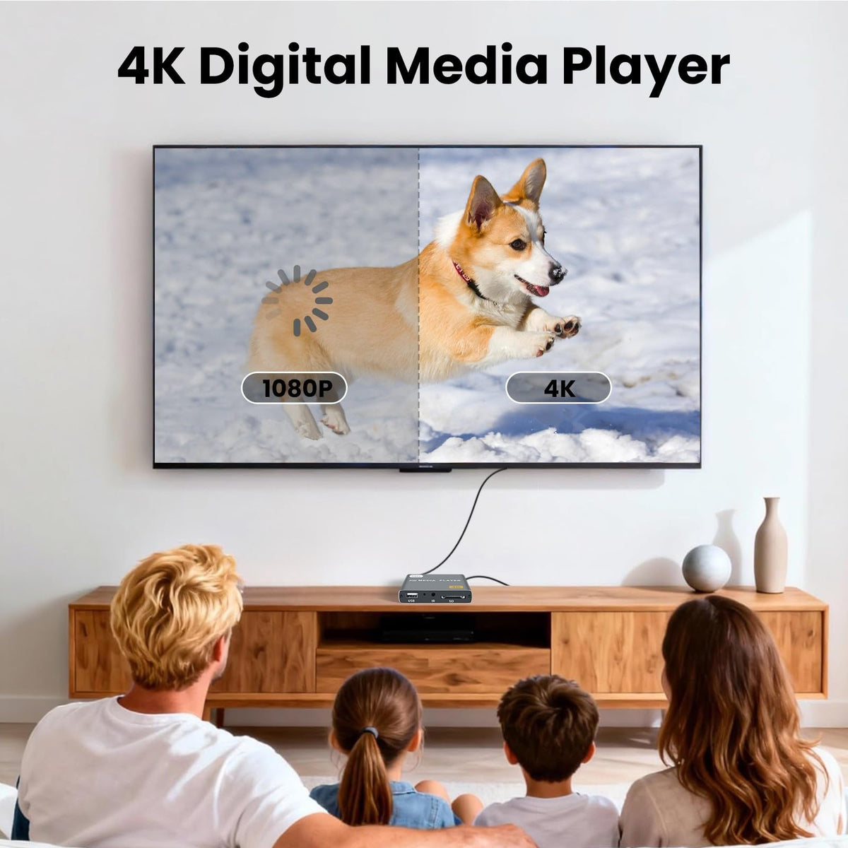 Fneitc 4K Full HD Media Player with USB SD Card Slot for TV - fnetic Official Imagery - 4