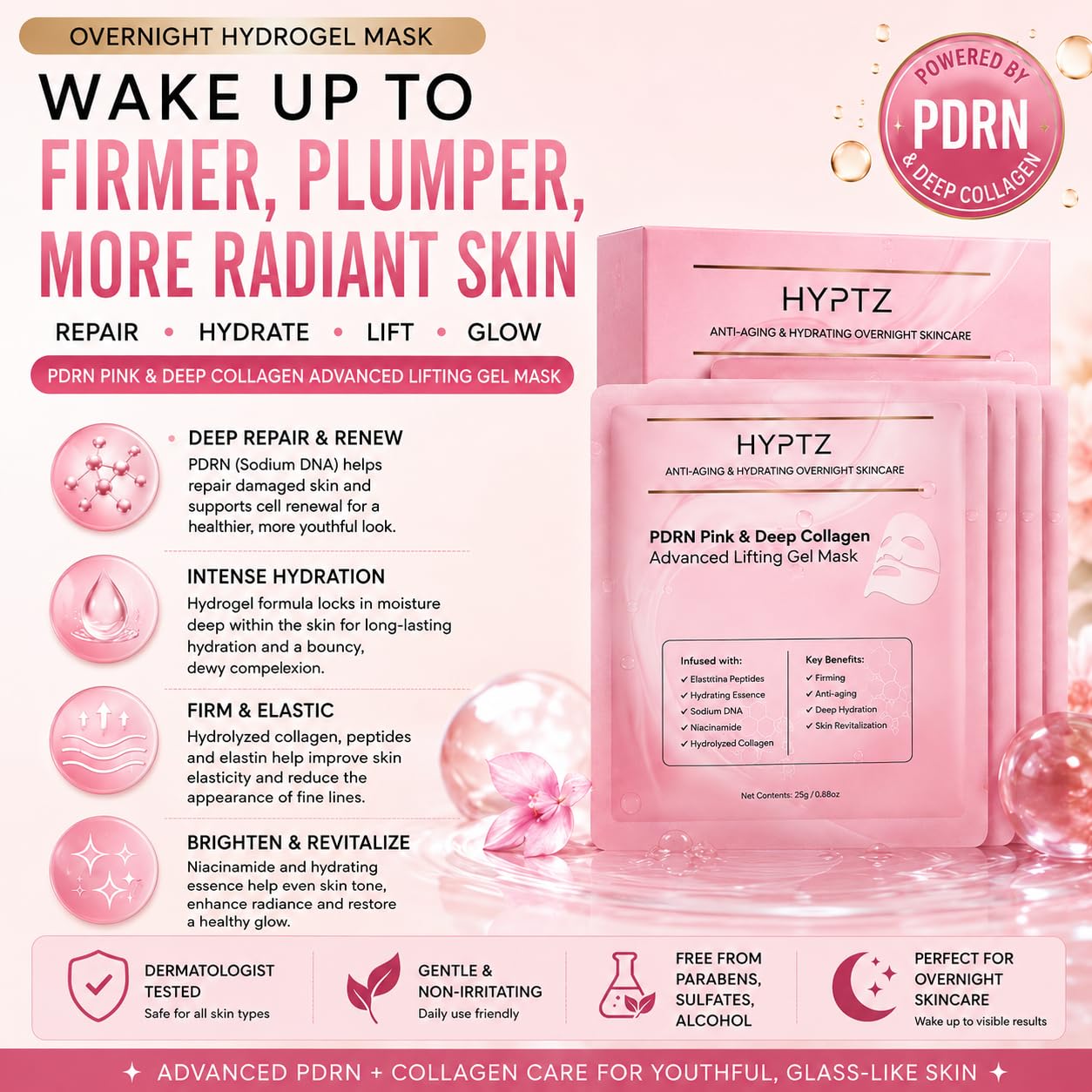 Salmon DNA PDRN Collagen Face Mask – Korean Face Mask for Glass - realori