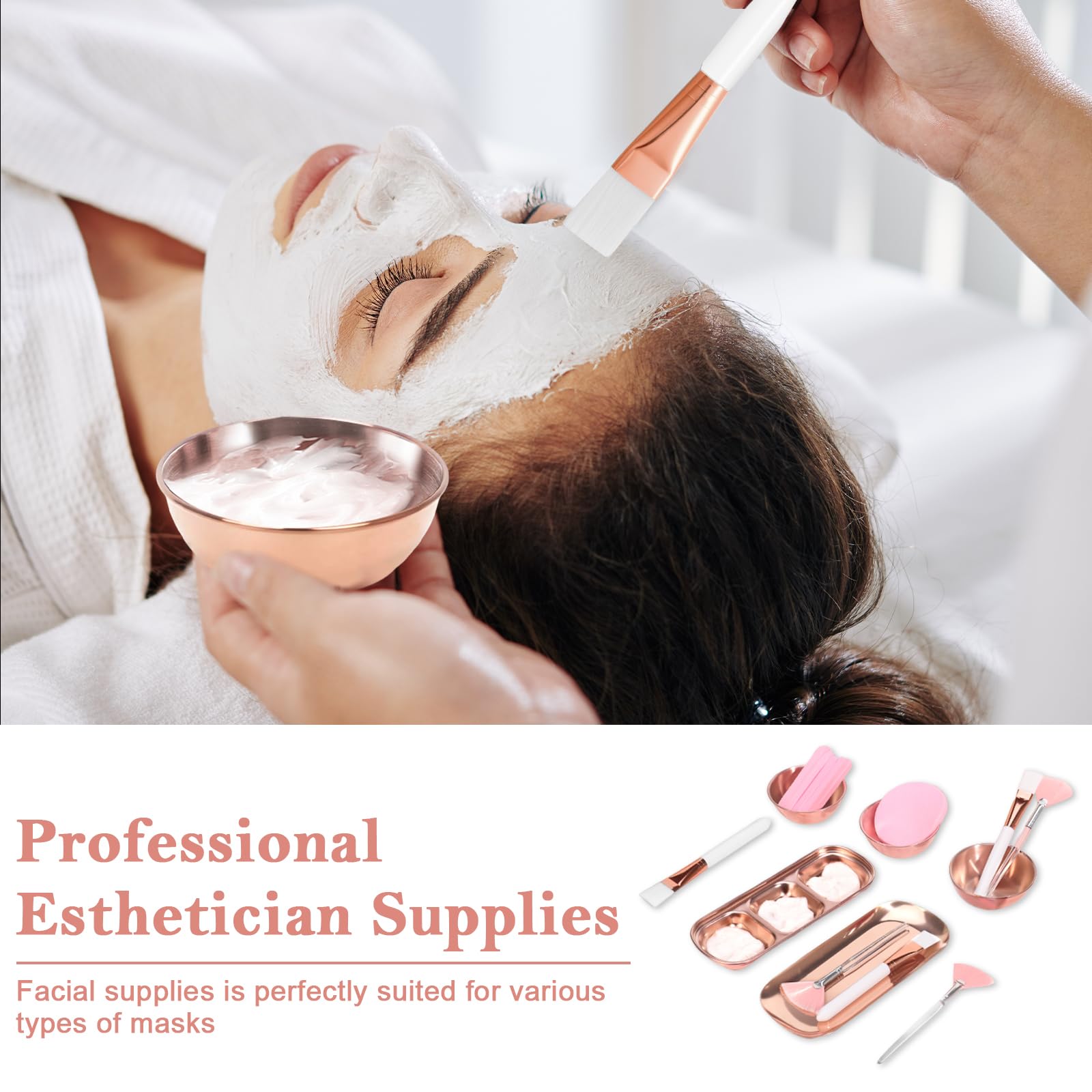 23 Pcs Rose Gold Esthetician Supplies 3 Stainless Steel Facial - DLUGOPIS