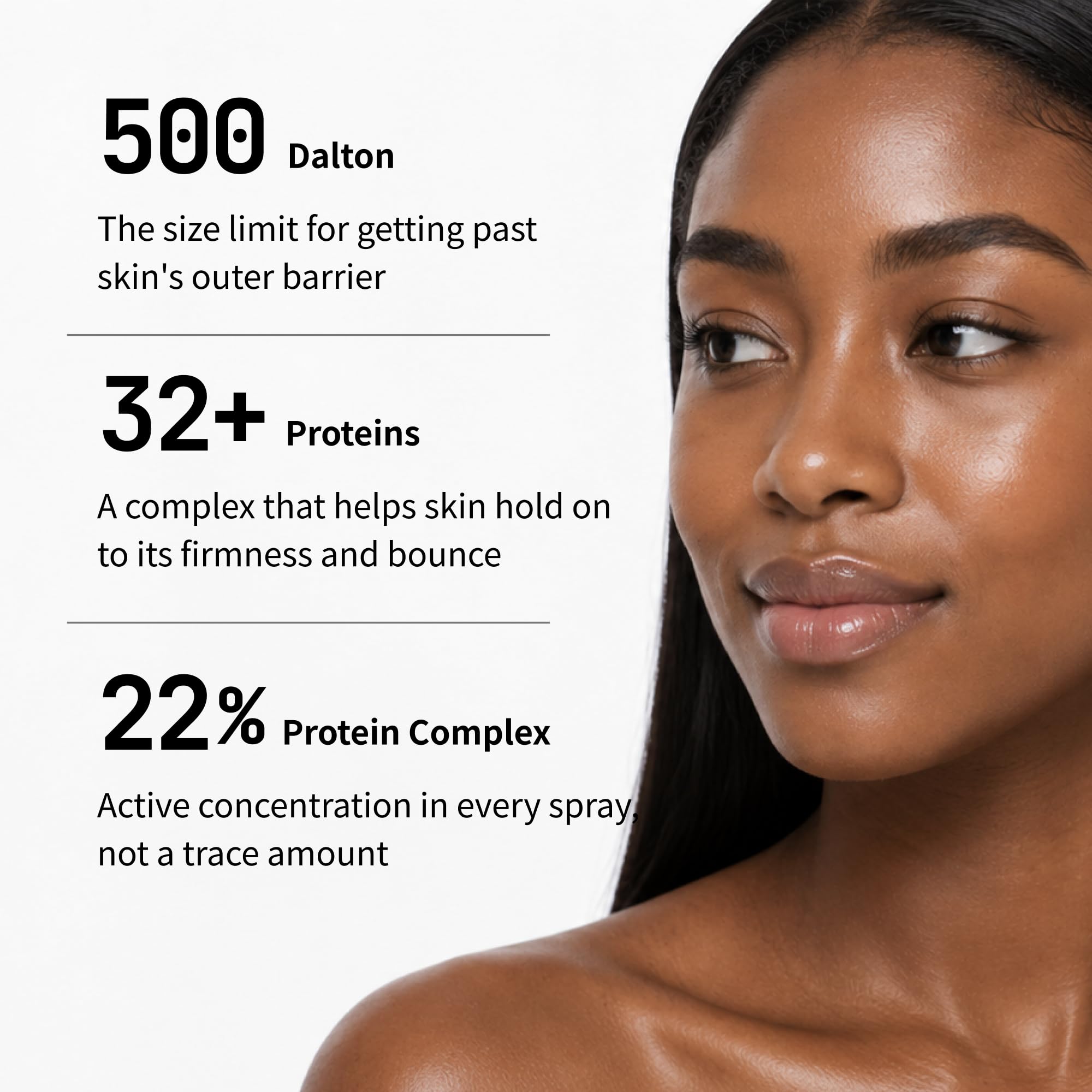 500 Dalton Protein Ampoule Serum with 32 Collagen Peptide - millimilli