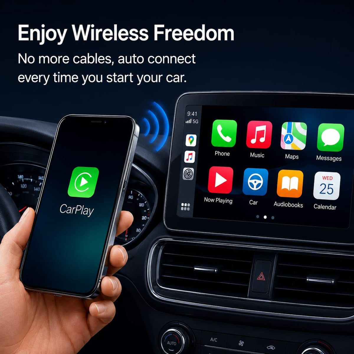 2 in 1 Mini Wireless CarPlay Android Auto Adapter - Genial Essence Official Imagery - 8