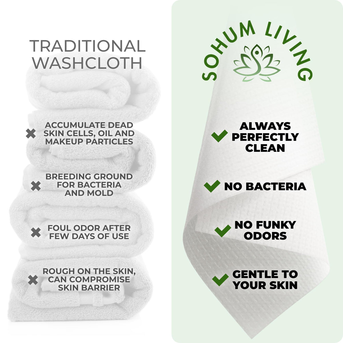 Clean Towels for Face XL Disposable Ultrasoft Clean Skin - Sohum Living Official Imagery - 3