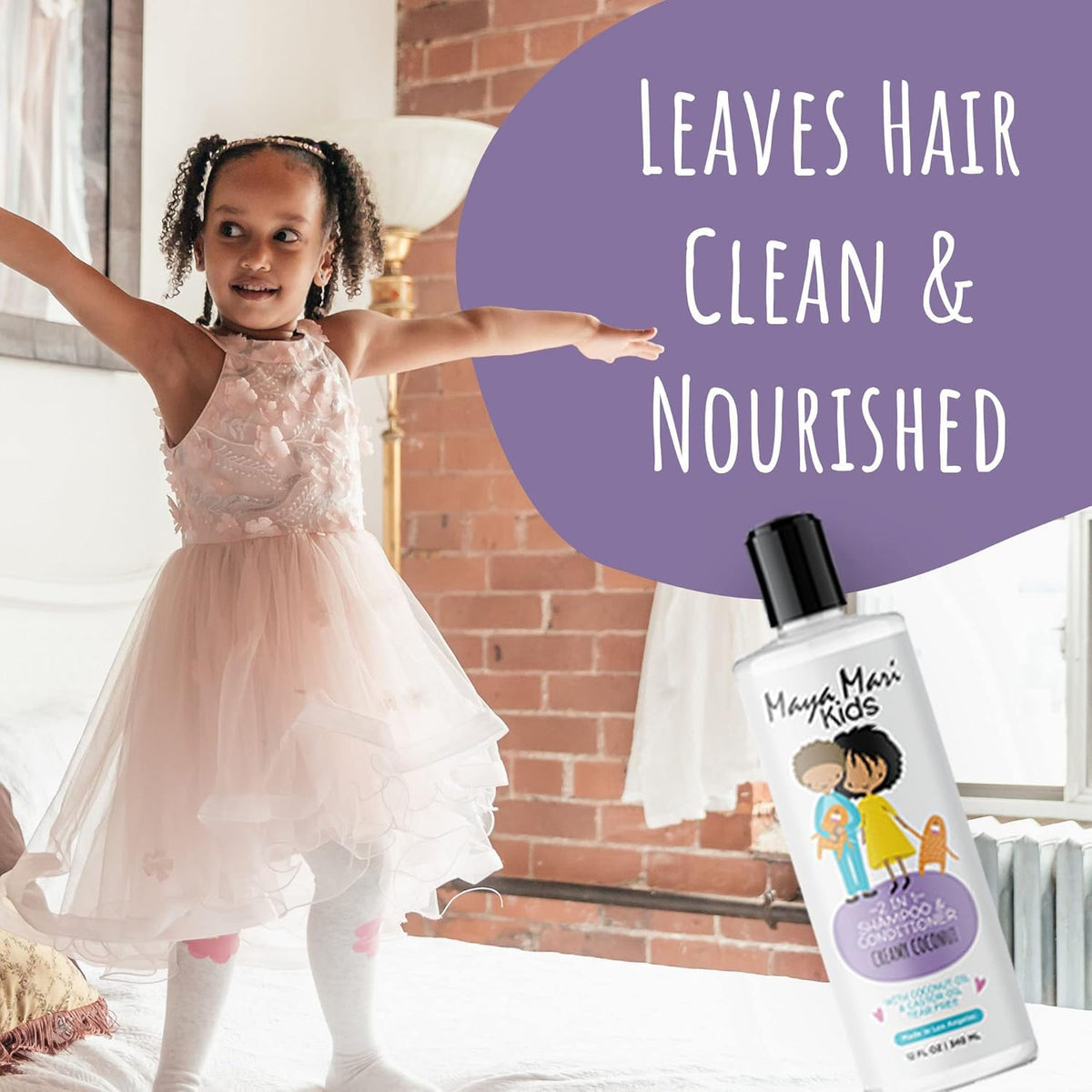 Kids Hair Care Set 5 Piece Kit for Ages 2 13 2 in 1 Shampoo - MAYA MARI Official Imagery - 4