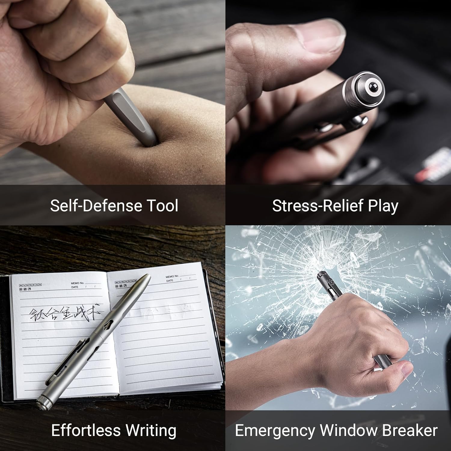 NEXTORCH NP11 Ti Bolt Action Tactical Pen with ceramic bead glass breaker head, featuring durable titanium construction and precise writing tip.