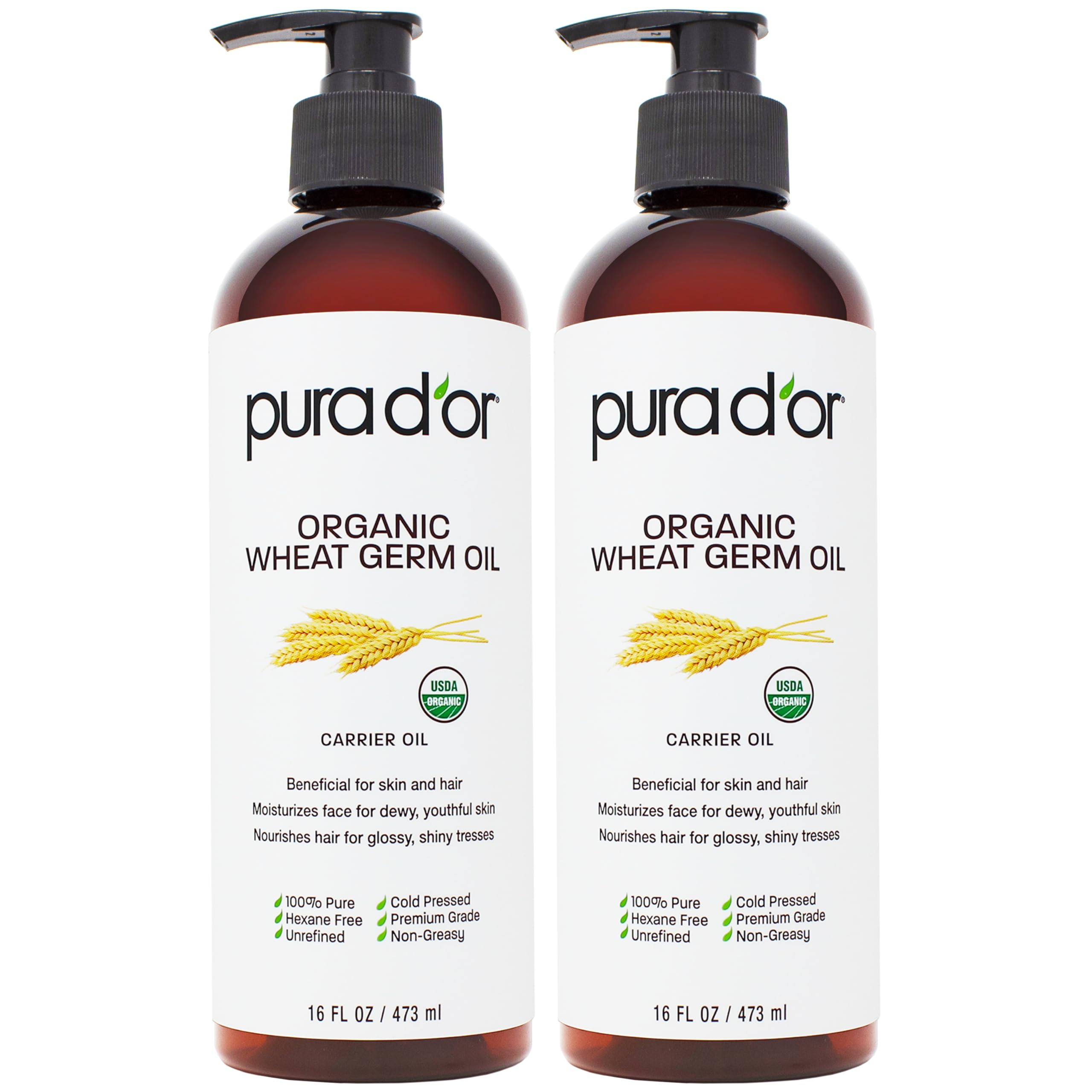 PURA D'OR 16 Oz ORGANIC Wheat Germ Oil - 100% Pure & Natural USDA - PURA D'OR Official Product View 10